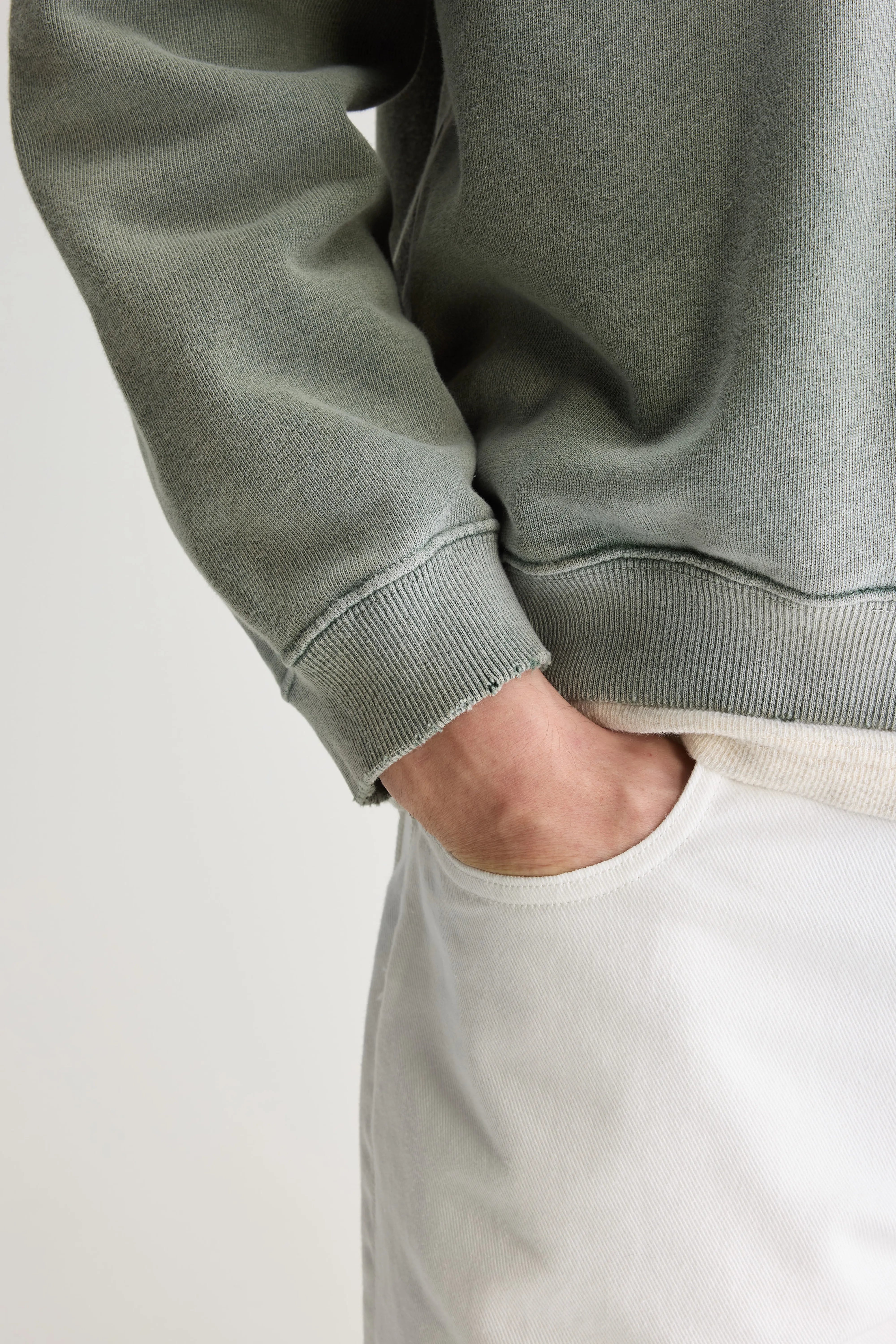 Sweatshirt col zippé Fabro (251 / M / SAGE)