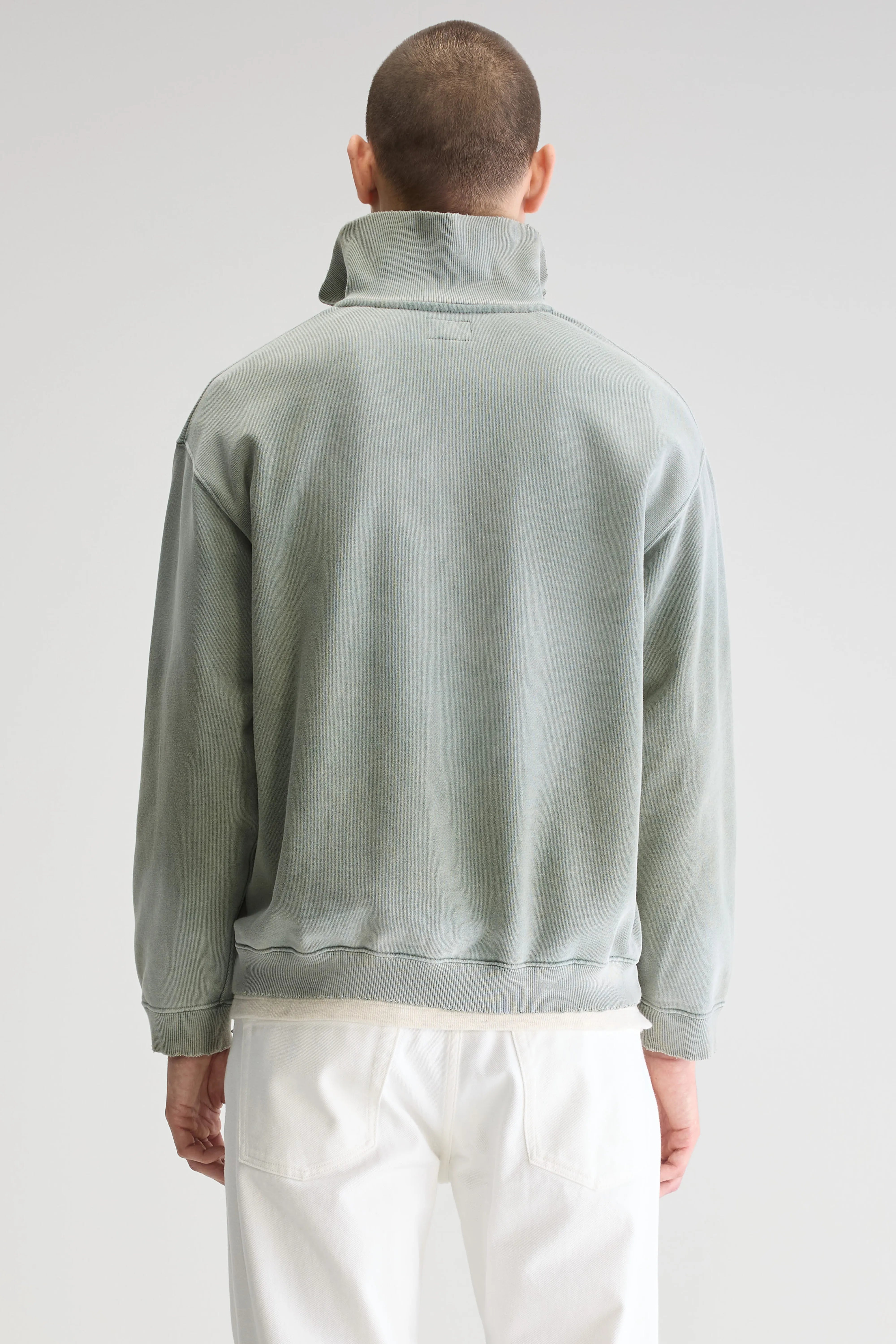 Fabro Sweatshirt Met Halve Rits - Sage Voor Heren | Bellerose