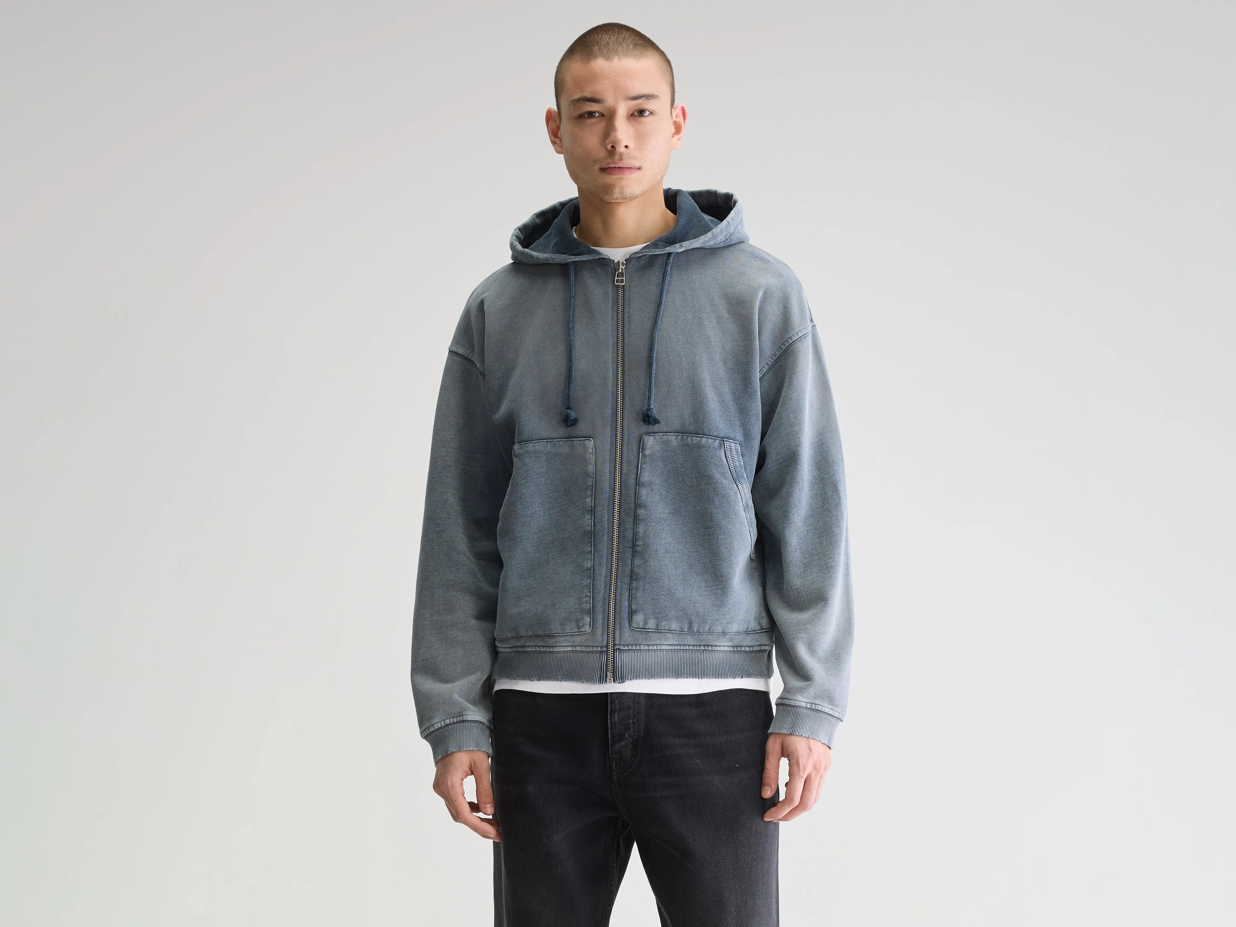 Falkon hoodie met rits (251 / M / NAVY)