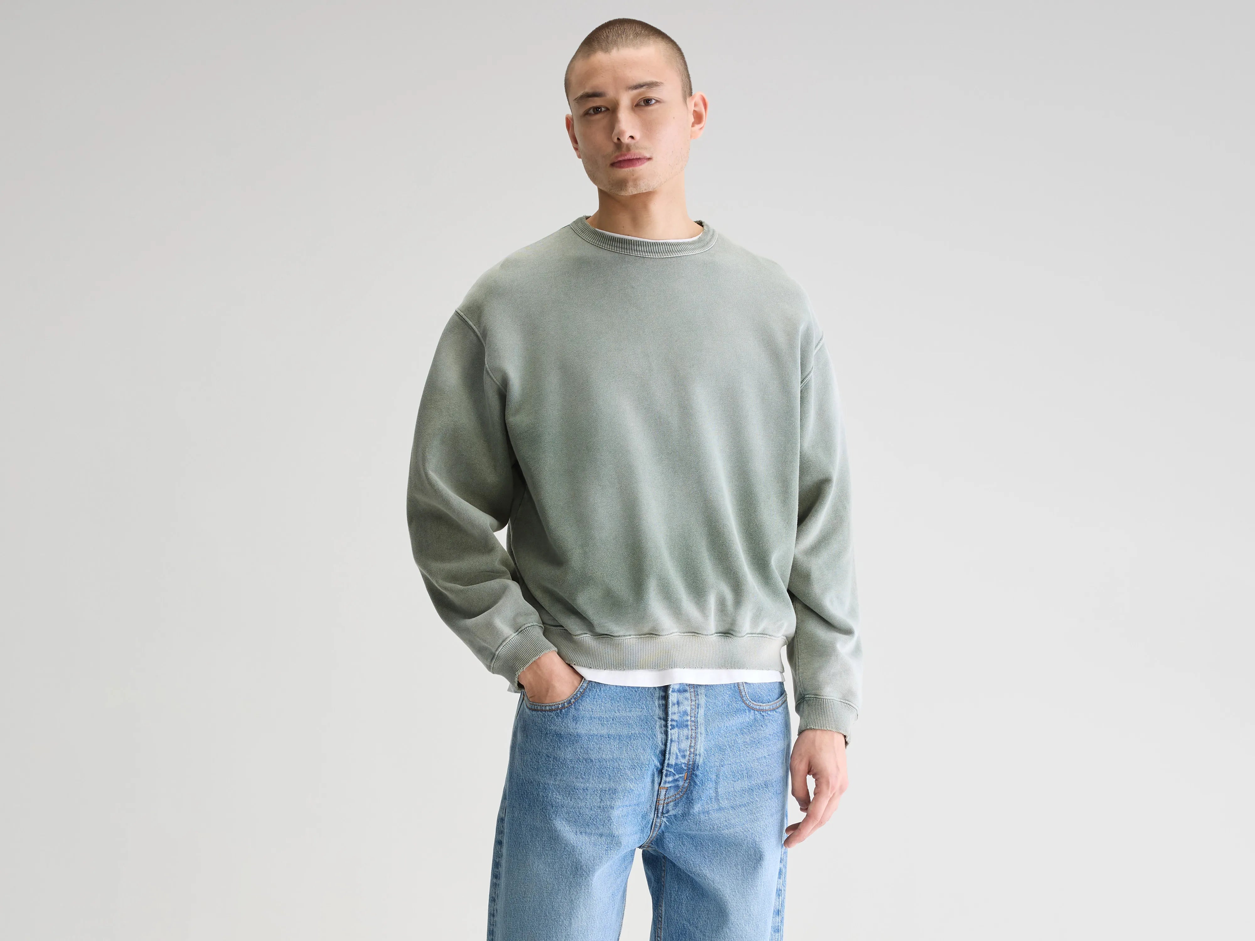 Sweatshirt col rond Fabien (251 / M / SAGE)