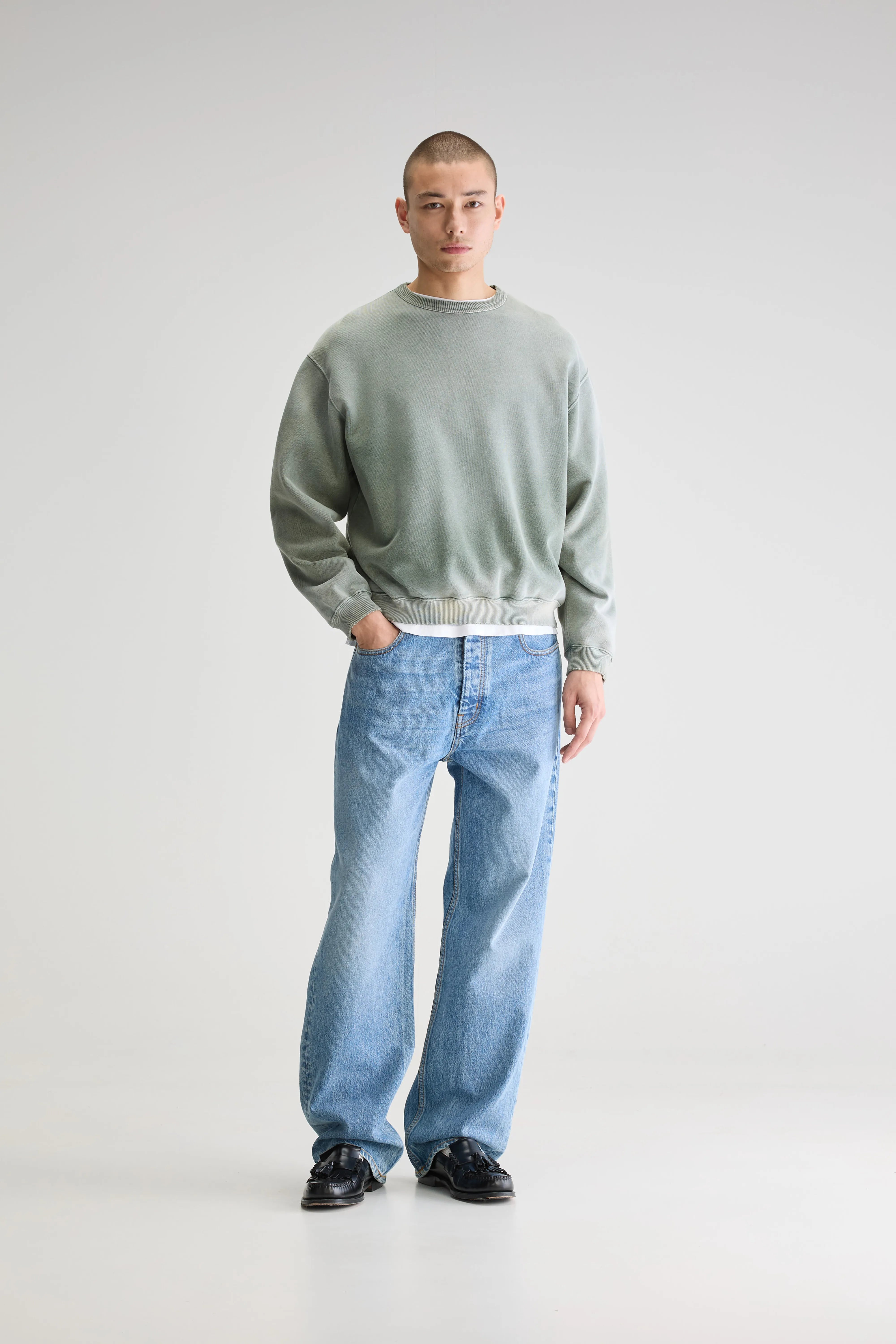 Fabien Sweatshirt Met Ronde Hals - Sage Voor Heren | Bellerose