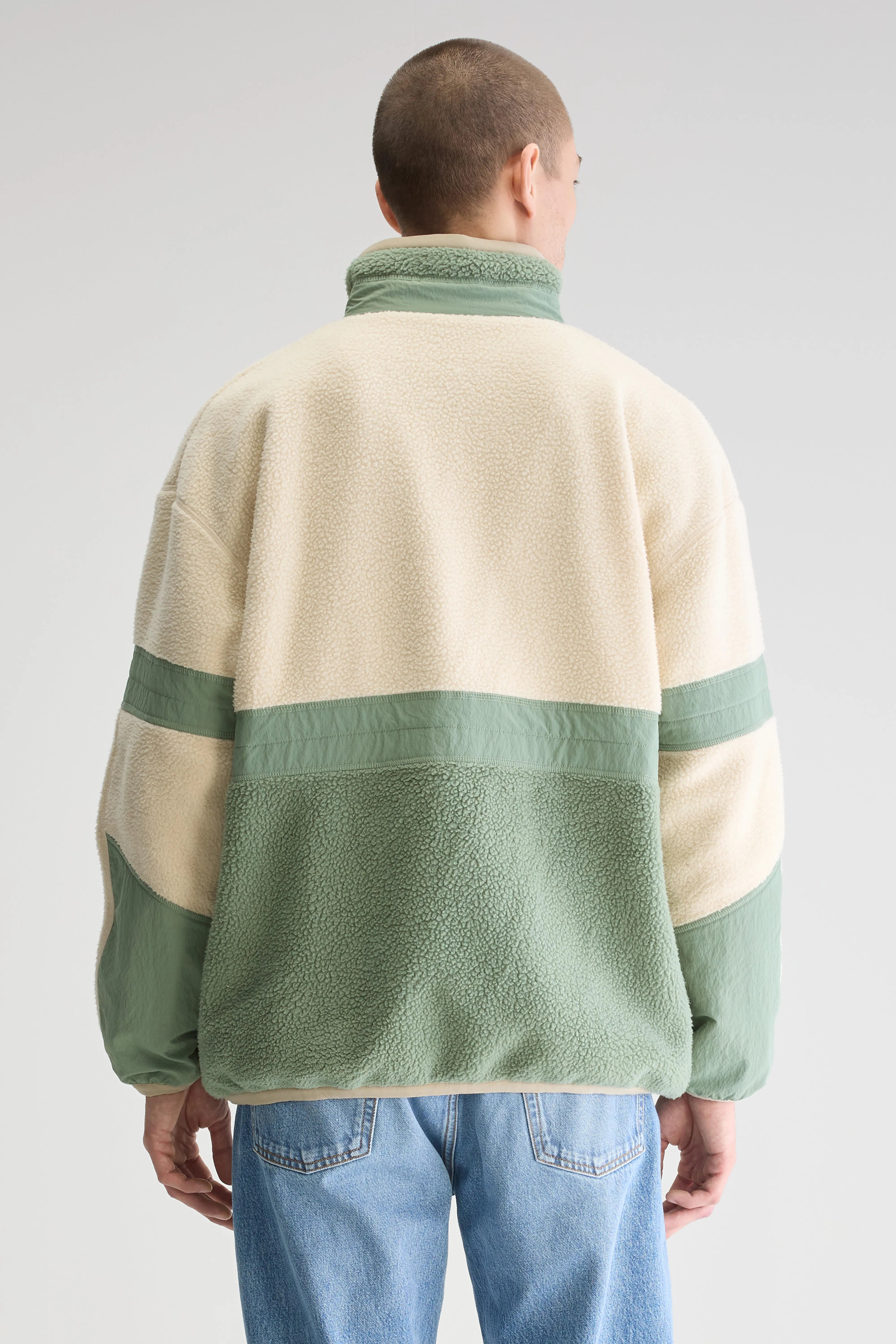 Justin Zip-up Sweatshirt Jacket - Calcaire / Eucalyptus For Men | Bellerose