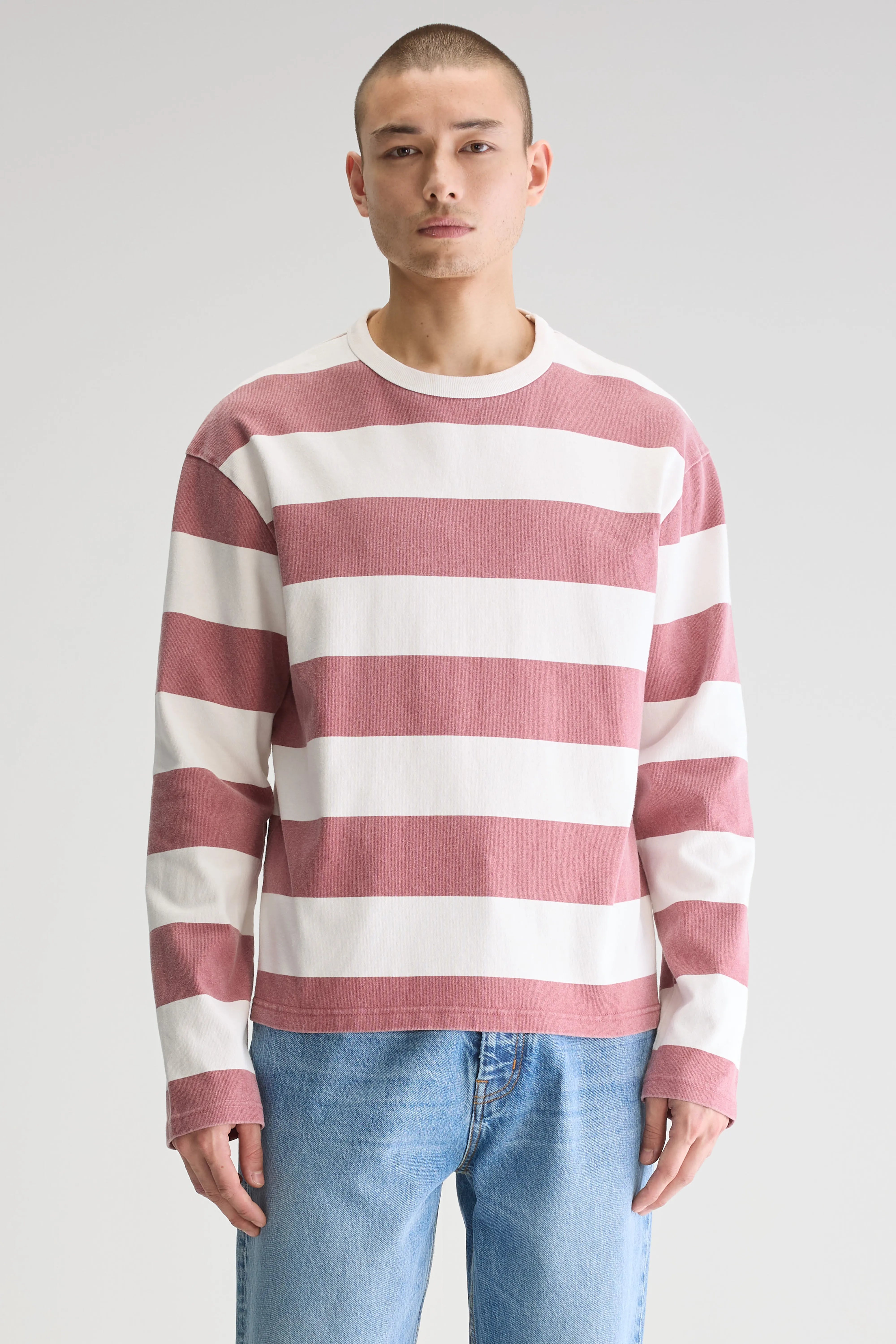 Fuller Long-sleeve T-shirt - Lychee / Off white For Men | Bellerose