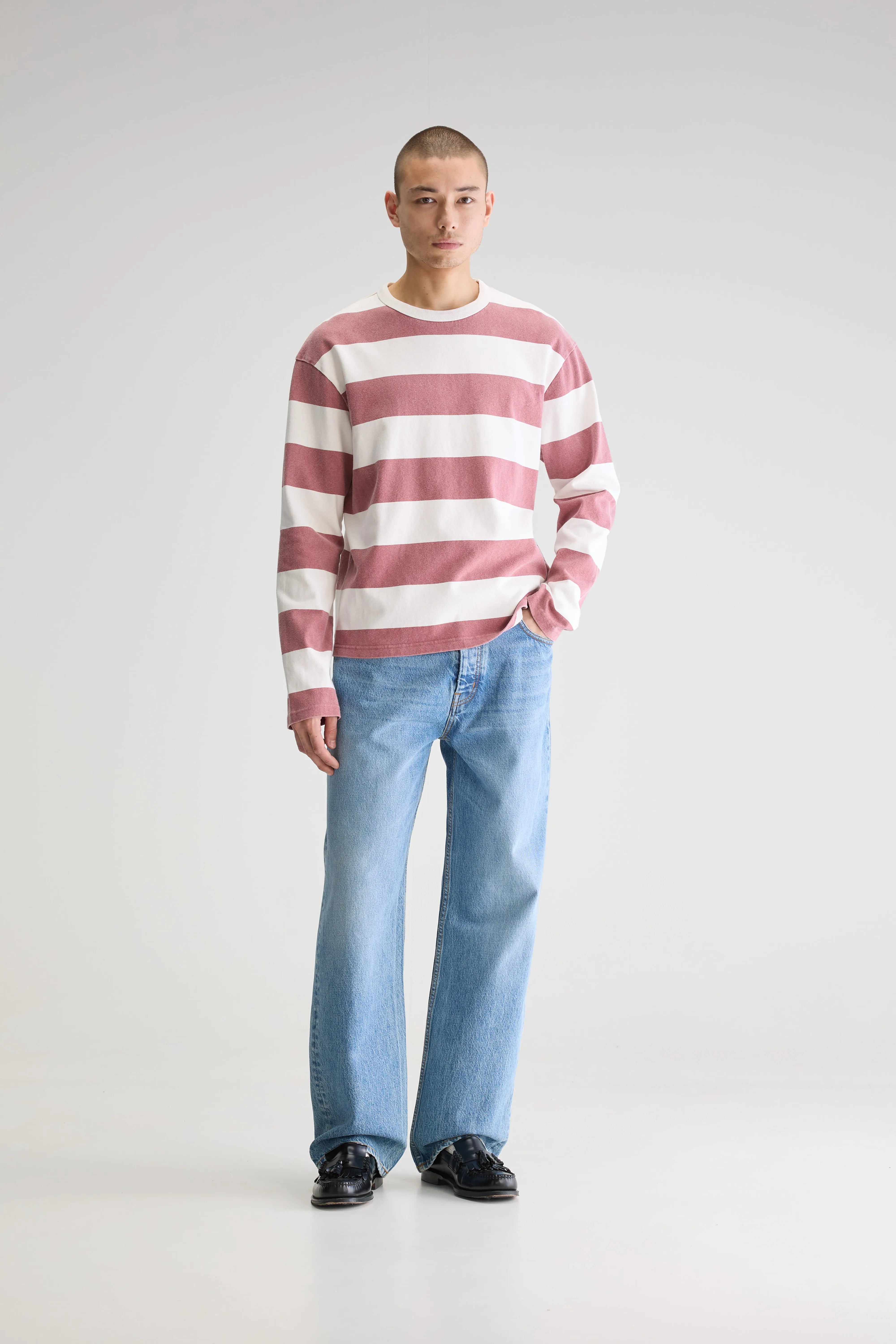 T-shirt À Manches Longues Fuller - Lychee / Off white Pour Homme | Bellerose