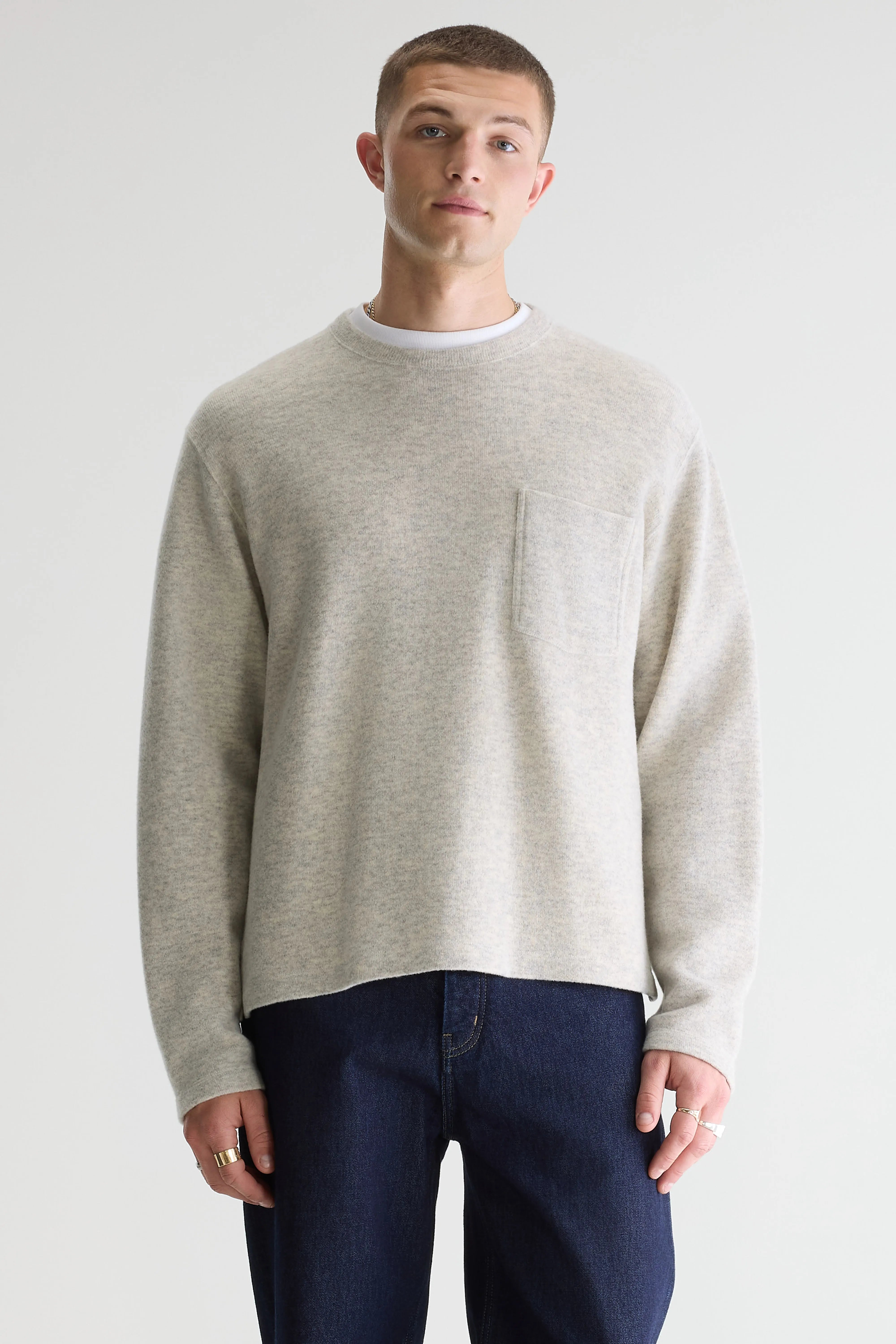 Sweatshirt Col Rond Velo - Heather grey Pour Homme | Bellerose