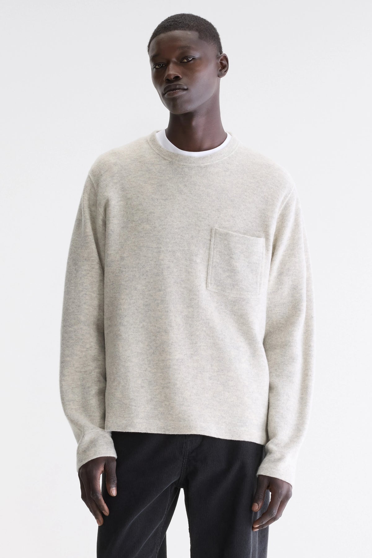 Sweatshirt Col Rond Velo - Heather grey Pour Homme | Bellerose