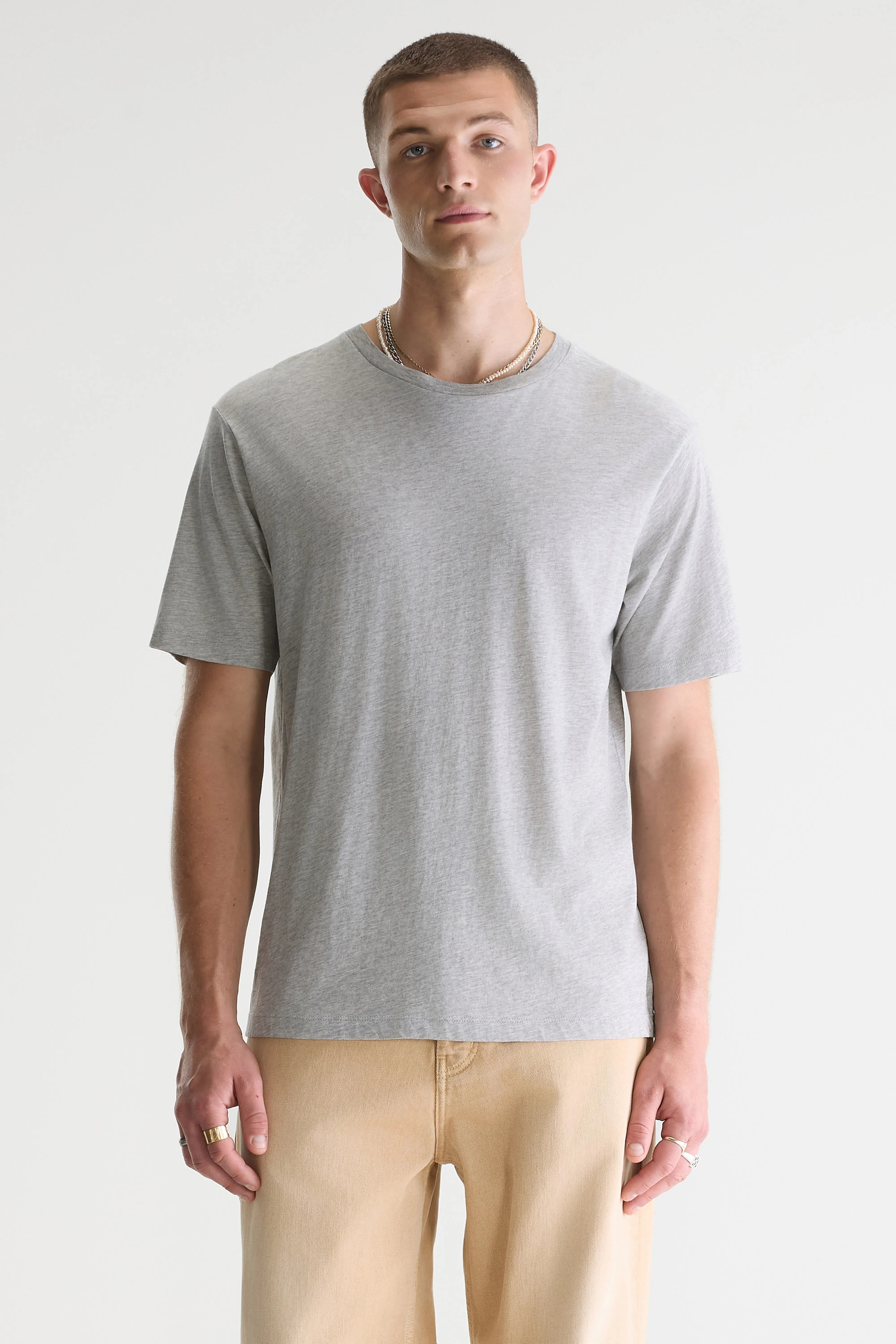 T-shirt Gris À Manches Courtes Vinx - Heather grey Pour Homme | Bellerose