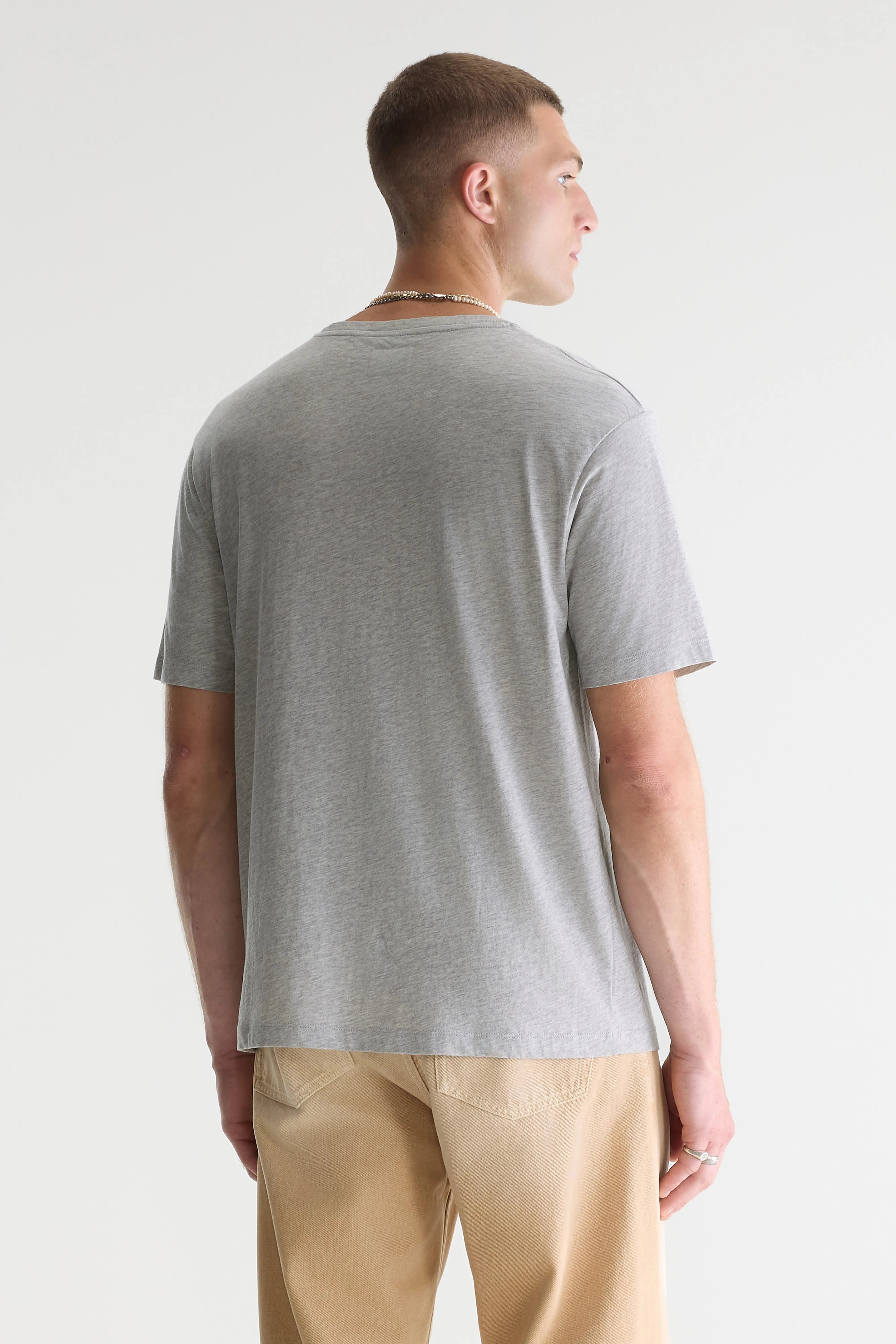 T-shirt Gris À Manches Courtes Vinx - Heather grey Pour Homme | Bellerose