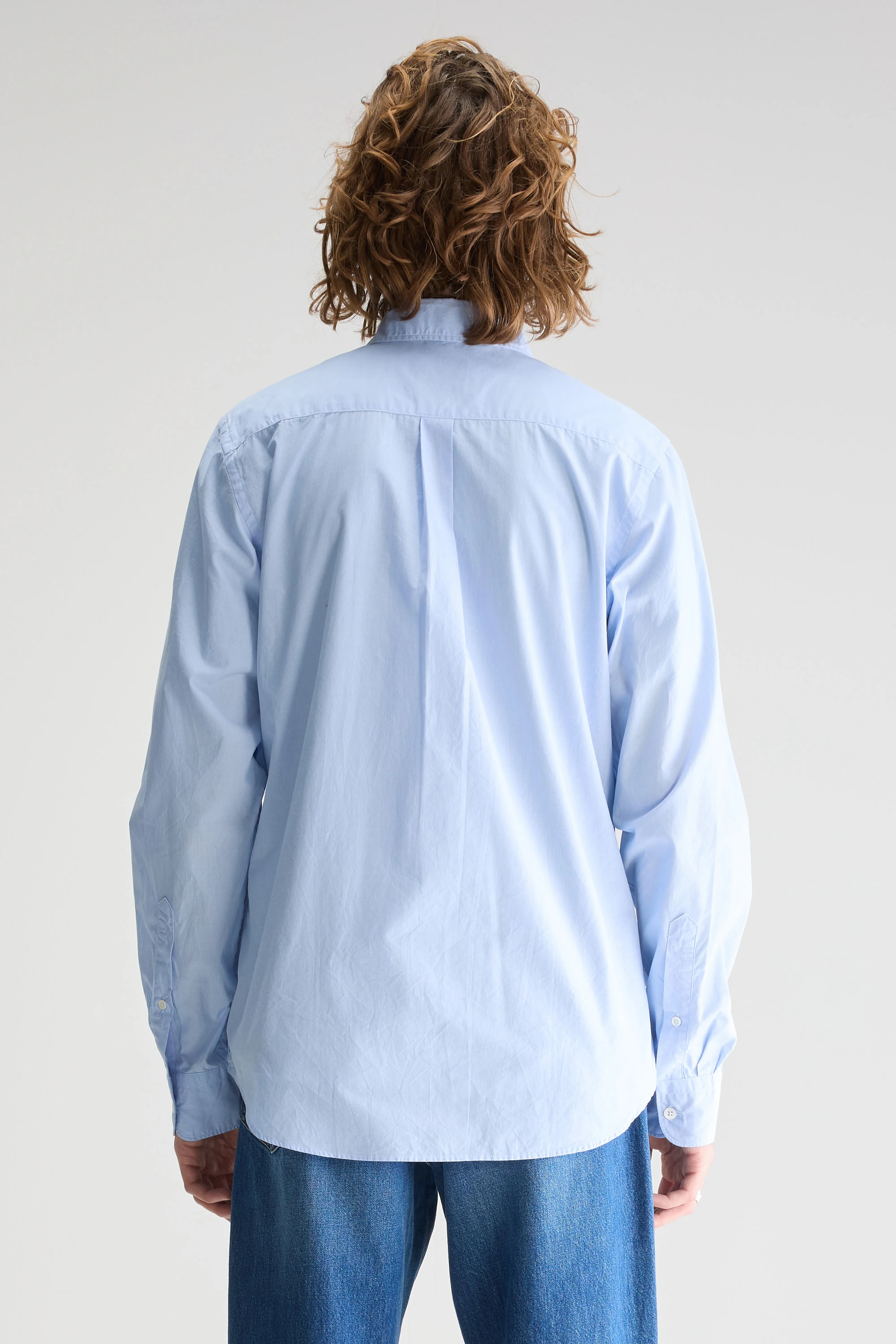 Gabe Slim Shirt - Sky / White For Men | Bellerose