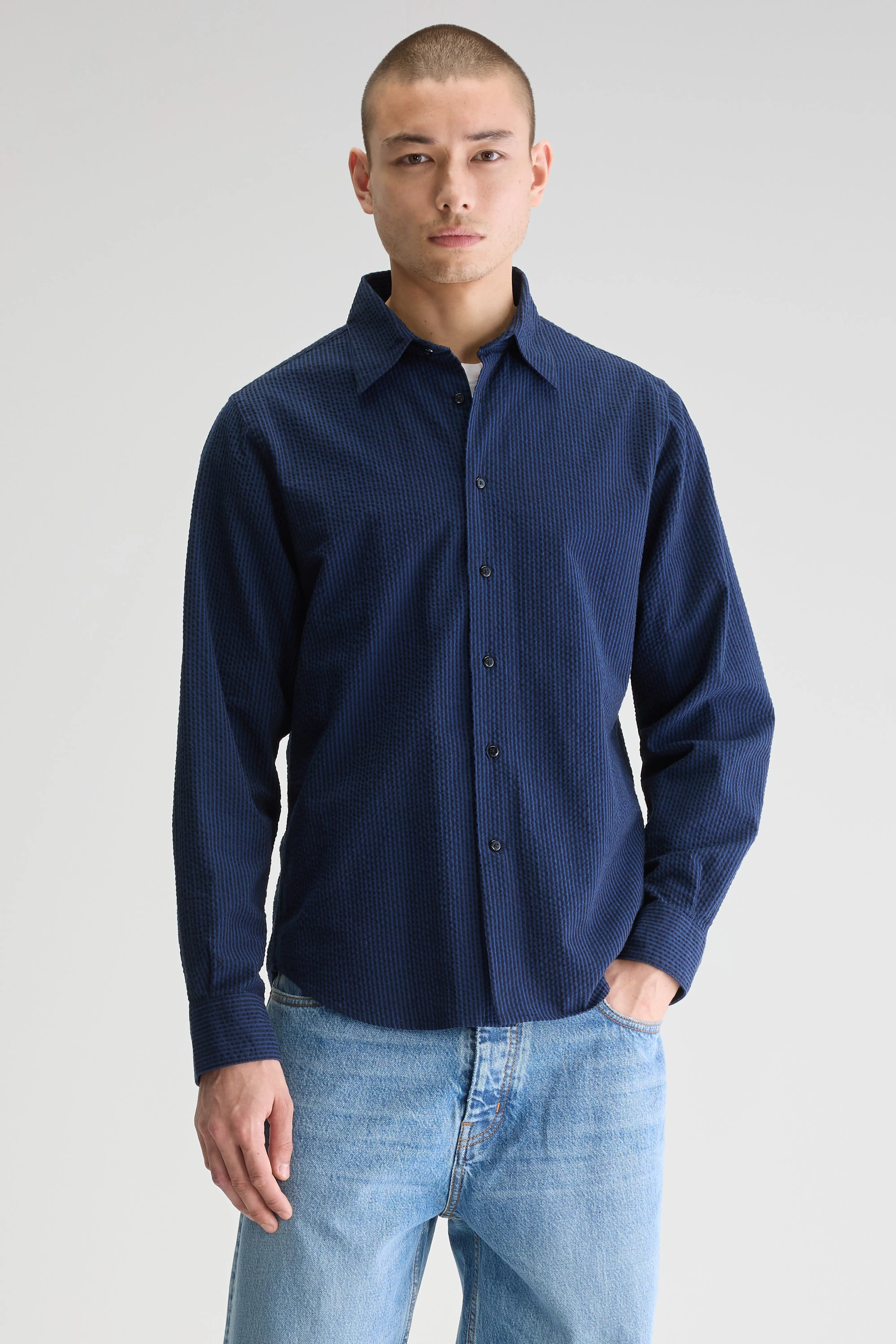 Franklin Klassiek Hemd - Navy Voor Heren | Bellerose