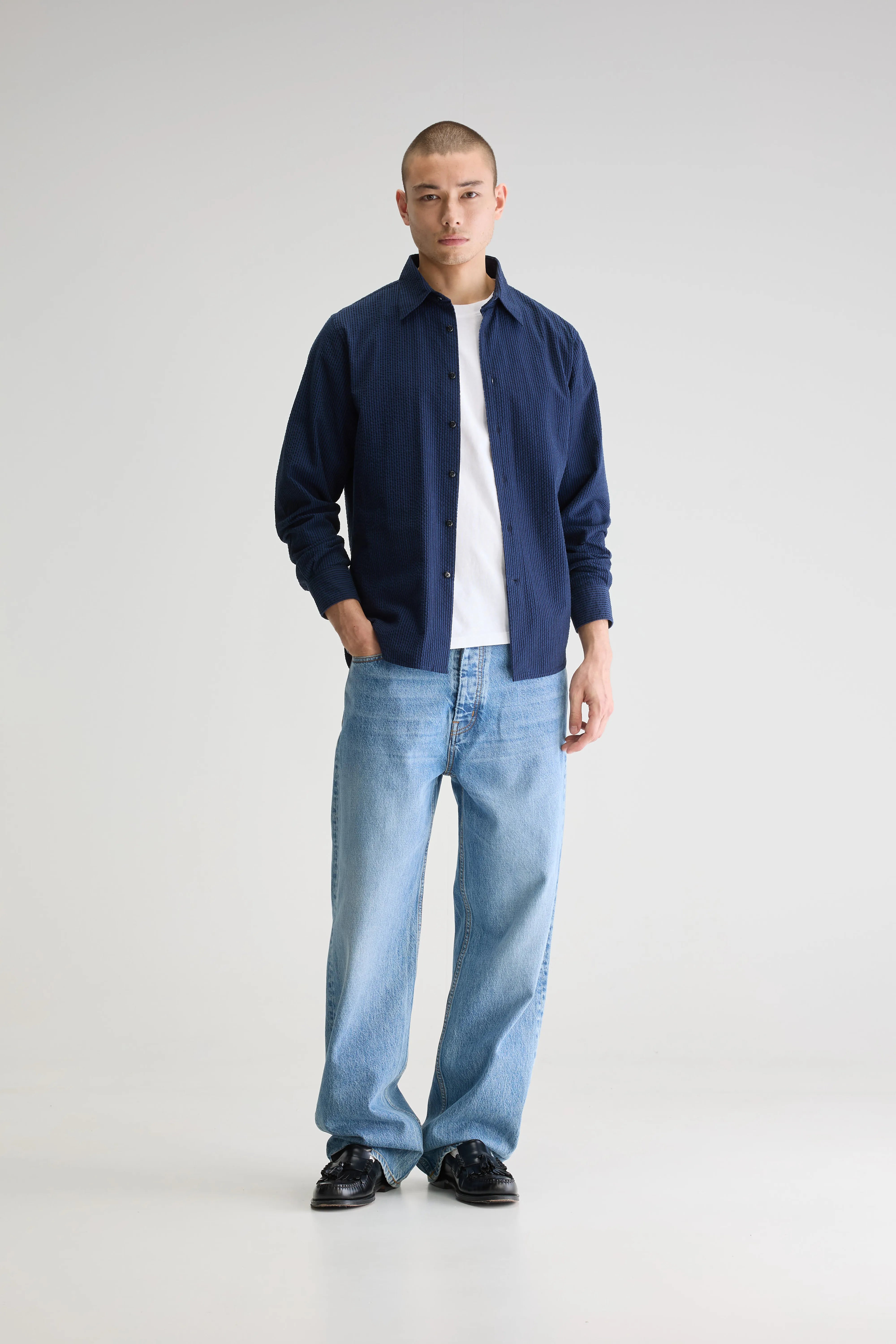 Franklin Klassiek Hemd - Navy Voor Heren | Bellerose