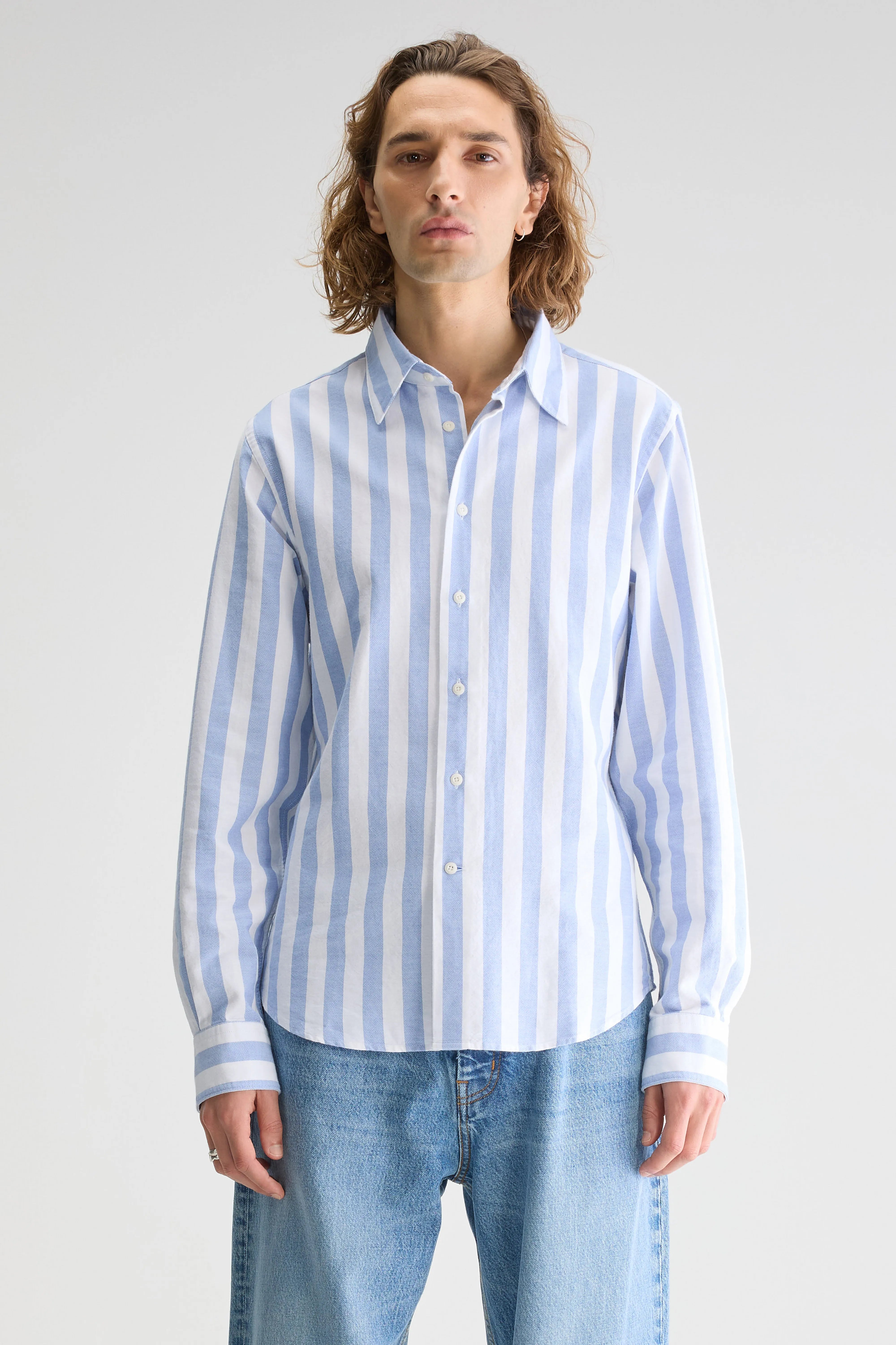Franklin Klassiek Hemd - Sky / White Voor Heren | Bellerose