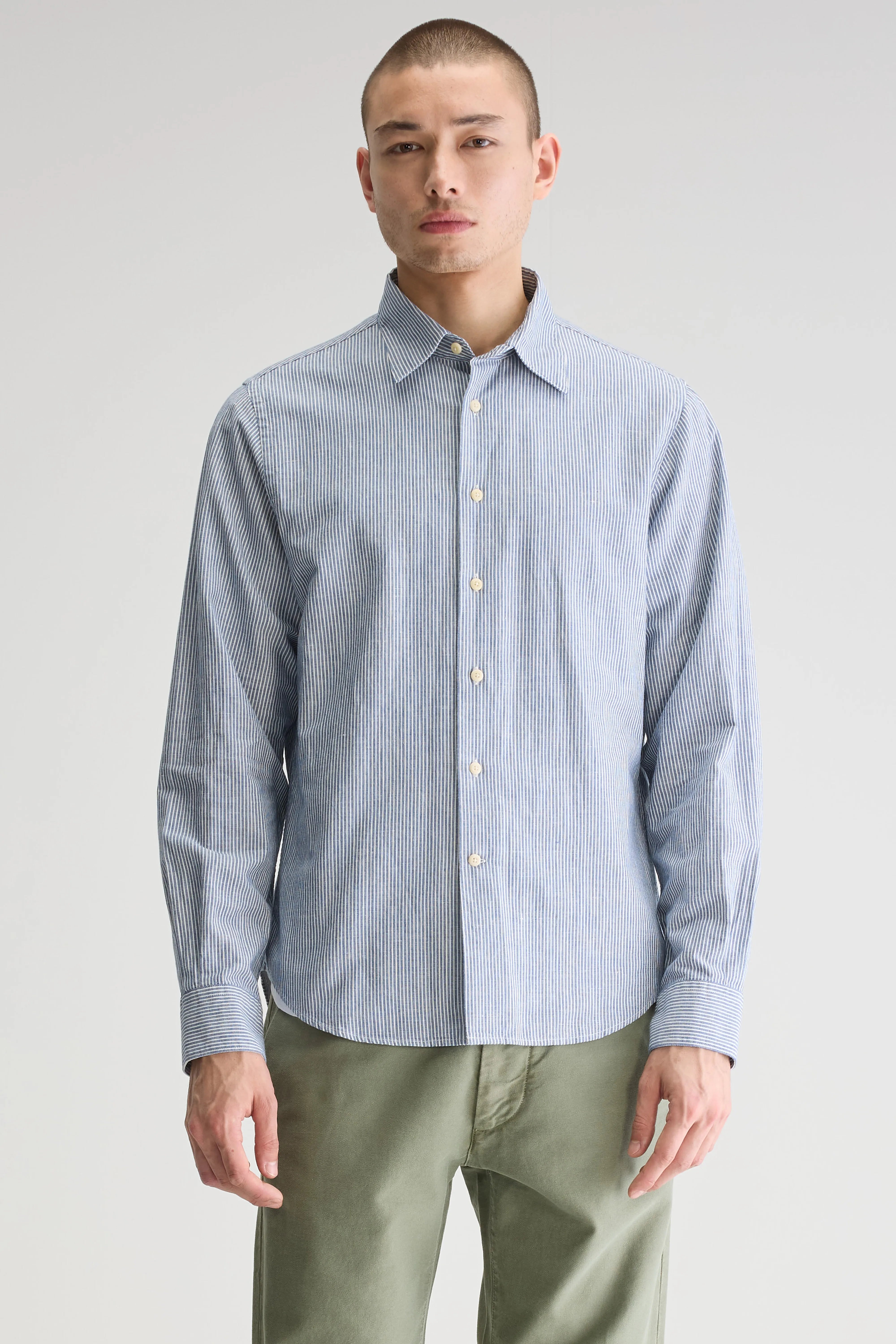 Chemise Classique Franklin - Regal blue / White Pour Homme | Bellerose