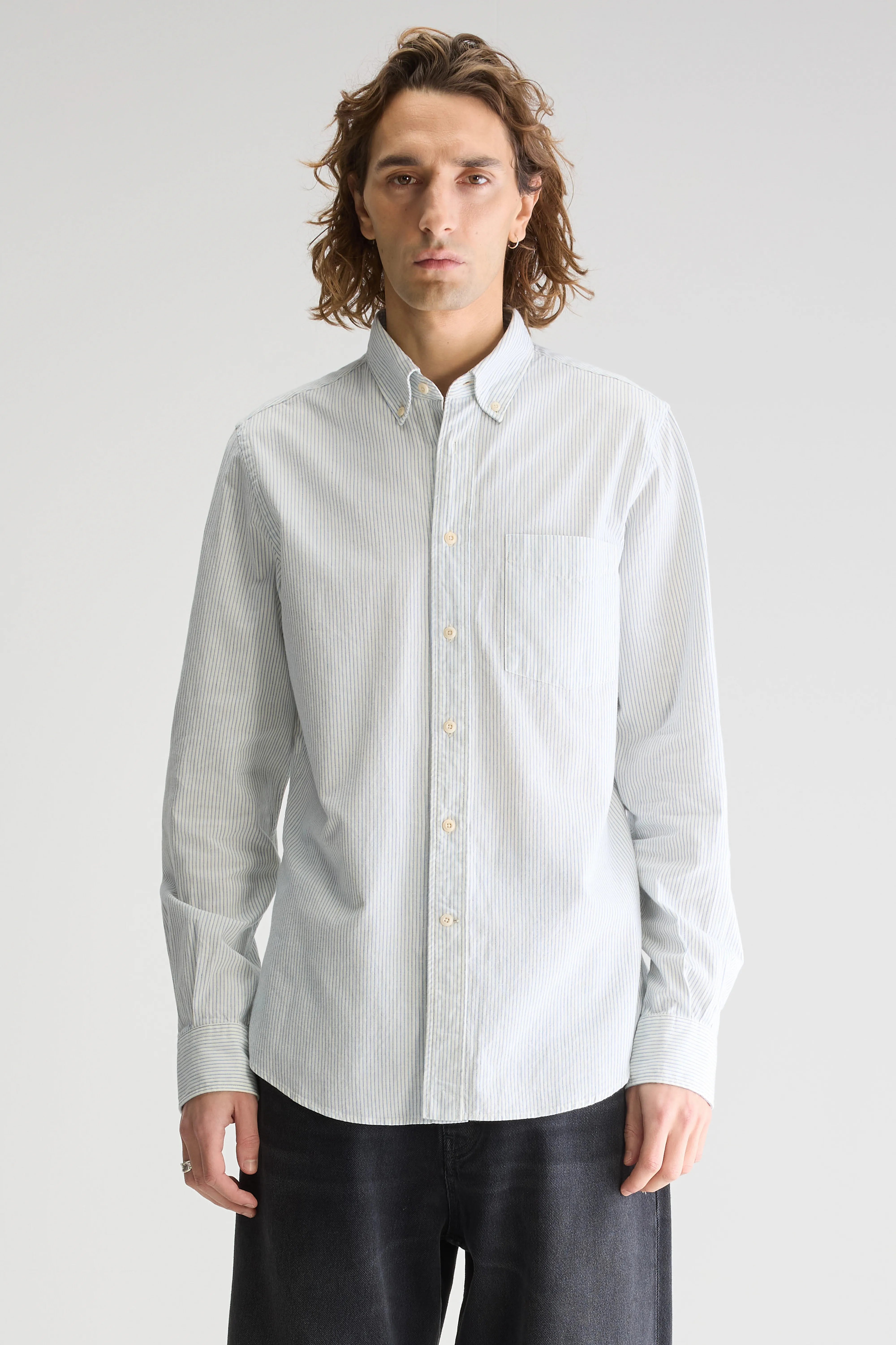 Mire Slim Fit Hemd - Blue shirt / Off white Voor Heren | Bellerose