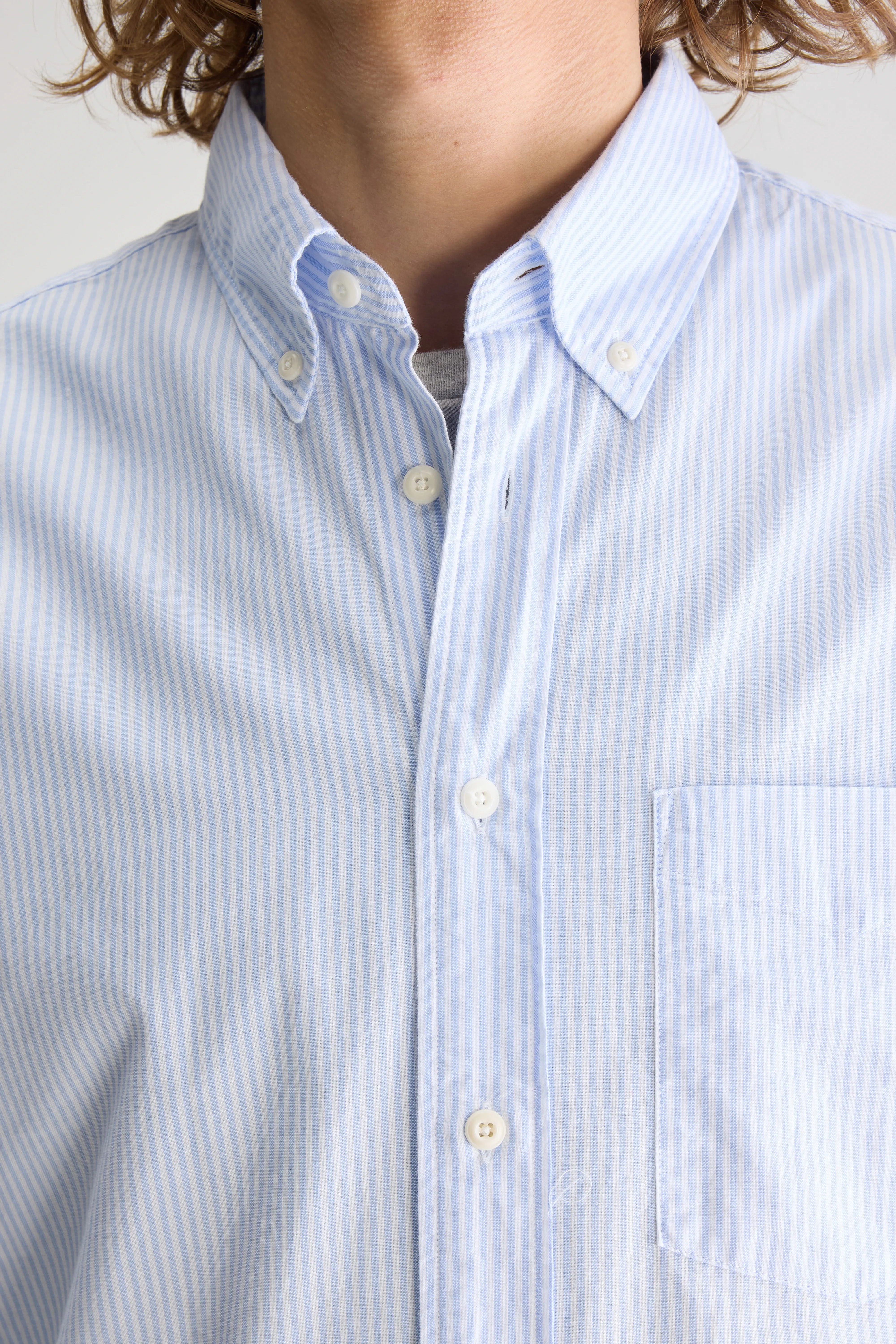Mire Slim Fit Hemd - Sky / White Voor Heren | Bellerose