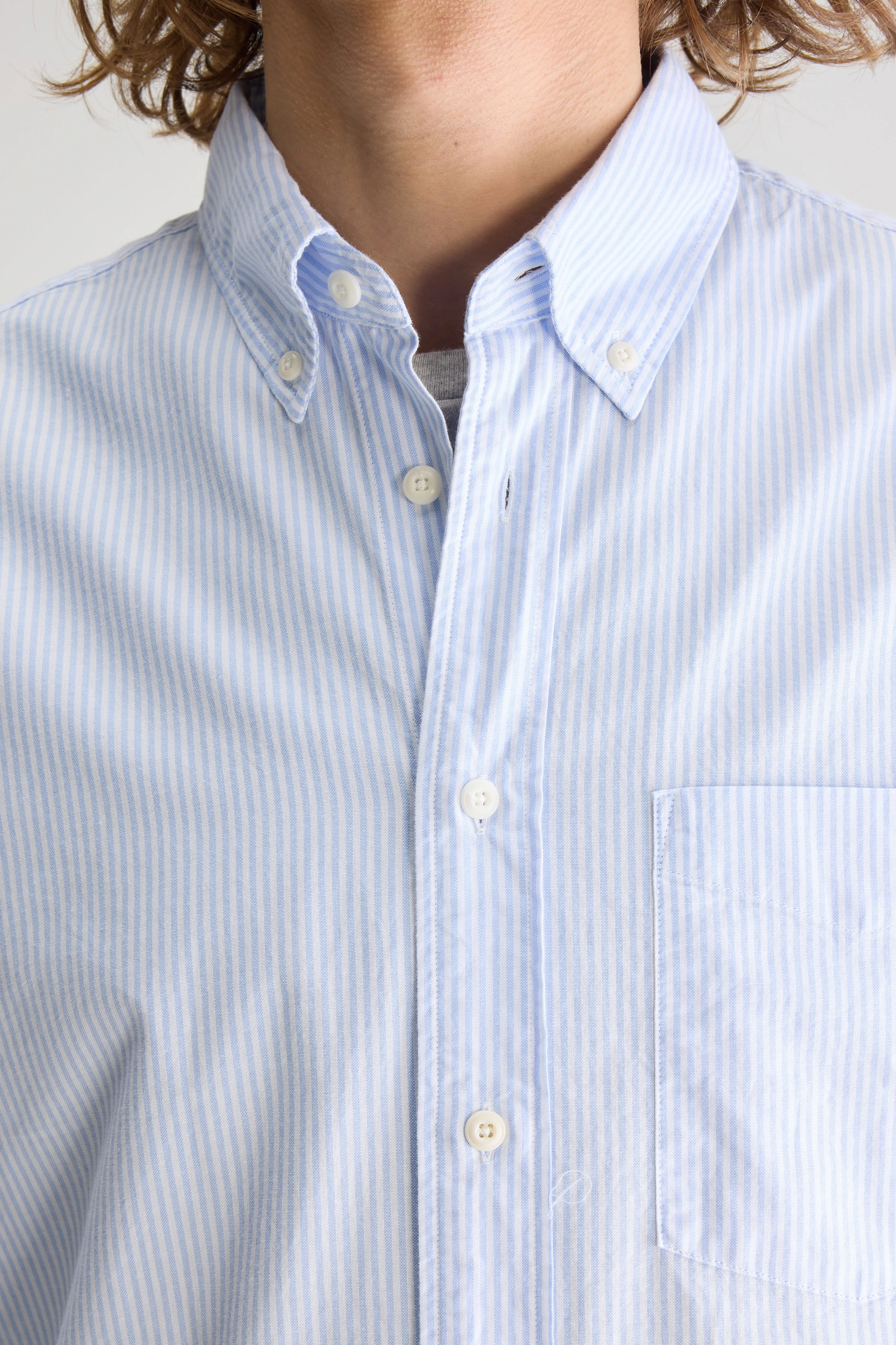 Mire Slim Shirt - Sky / White For Men | Bellerose