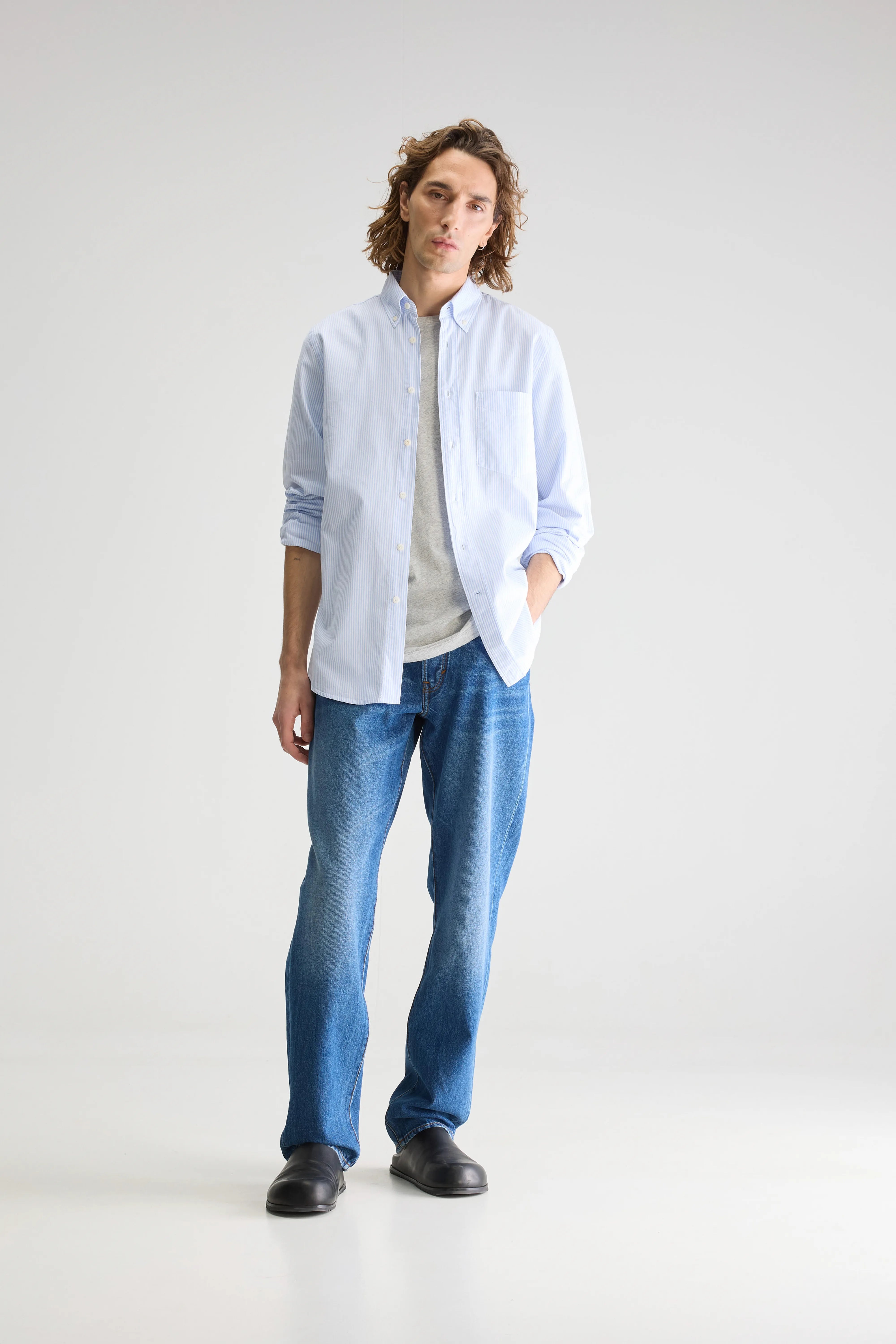 Mire Slim Shirt - Sky / White For Men | Bellerose