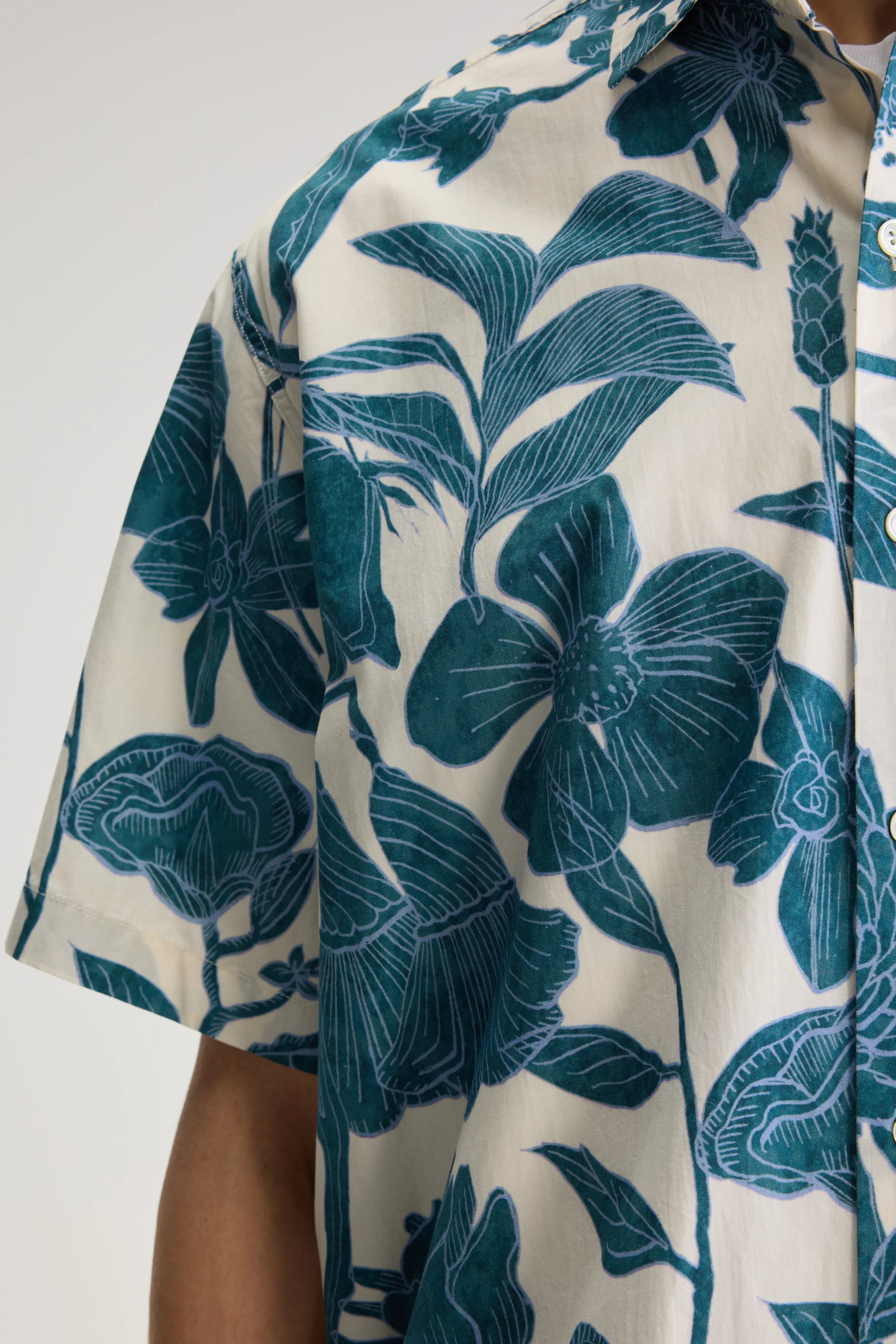 Zoom Los Hemd - Prussian / Snow Voor Heren | Bellerose