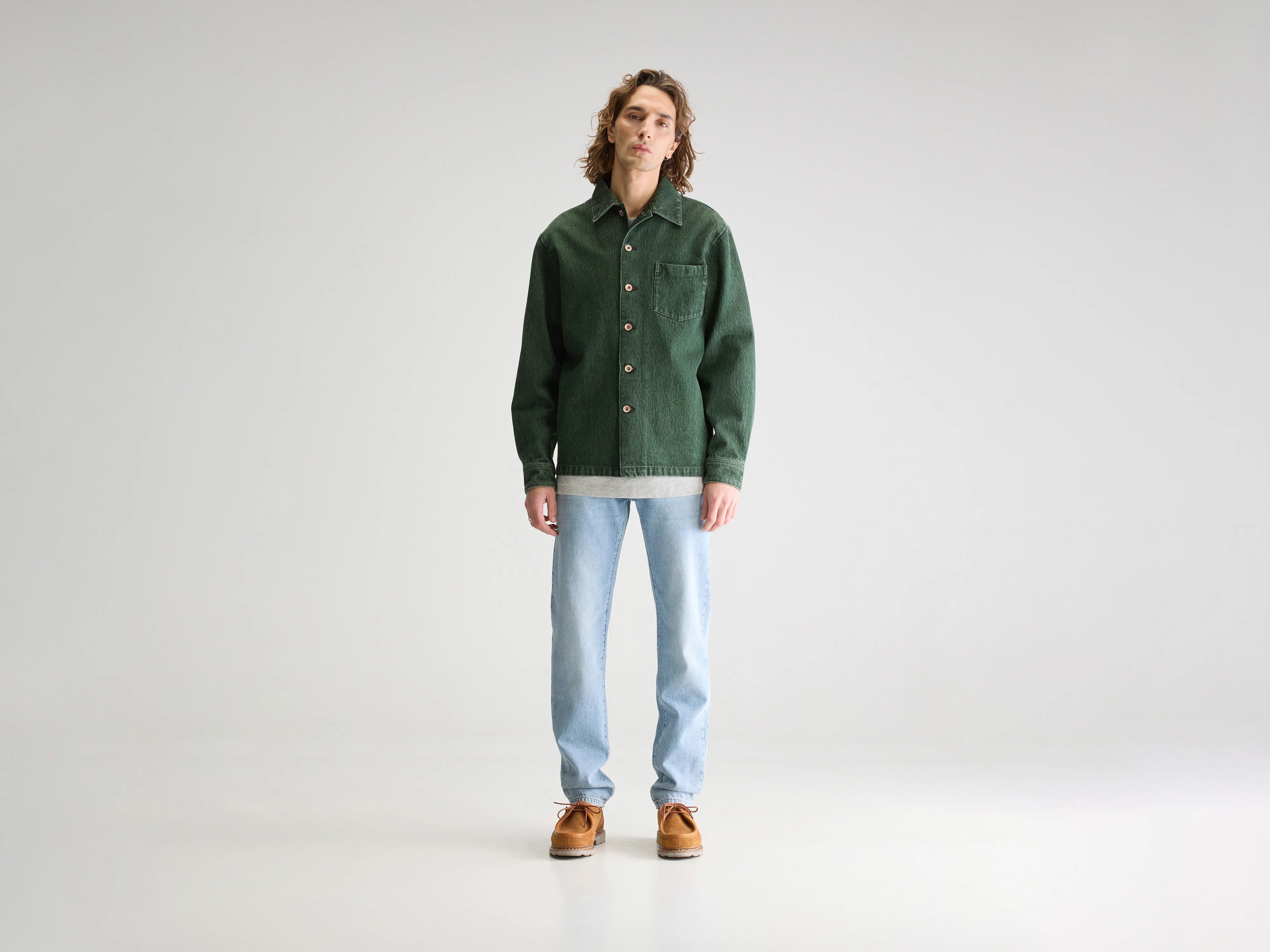 Goney denim overshirt (251 / M / GREEN STONE)