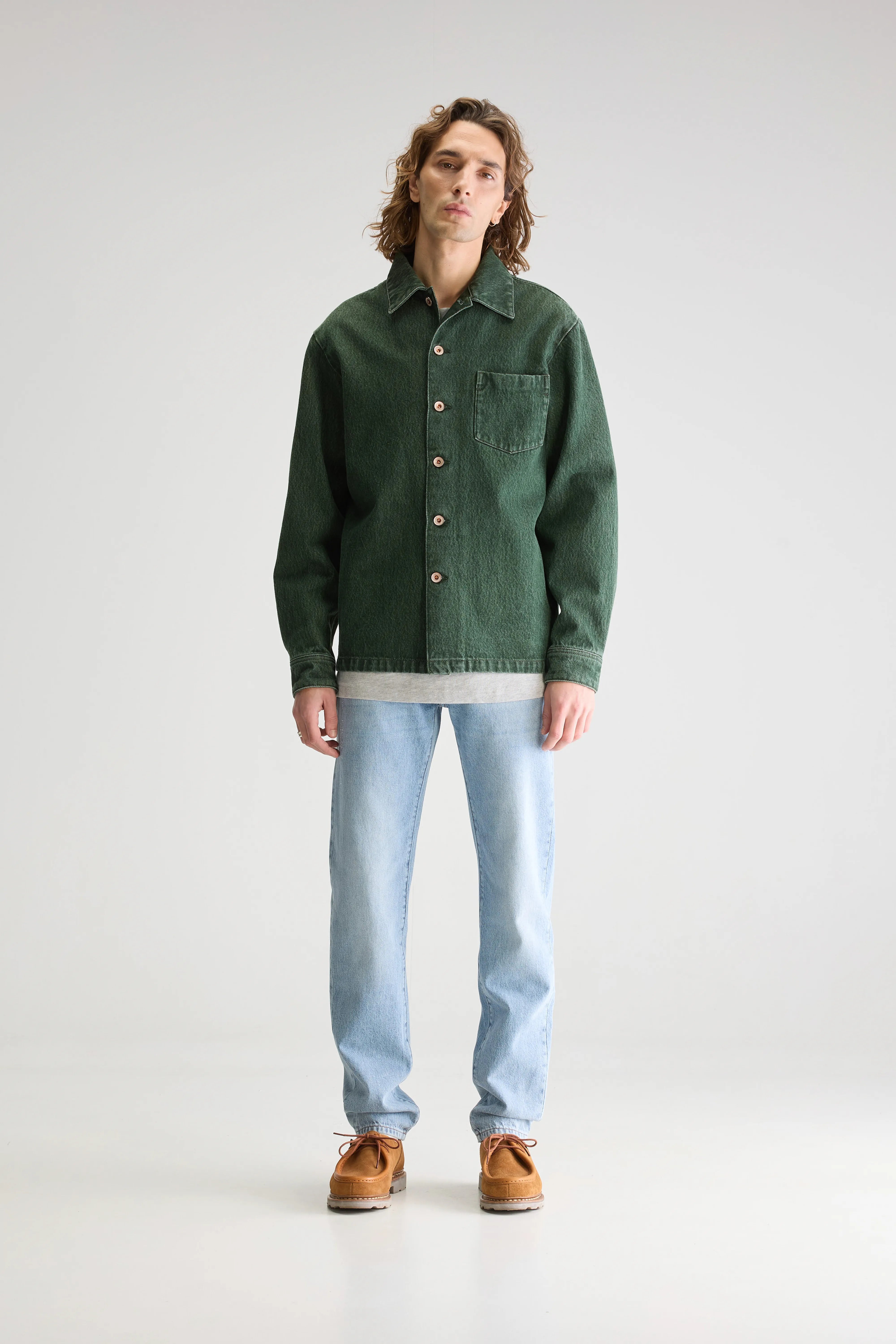 Goney Denim Overshirt - Green stone For Men | Bellerose