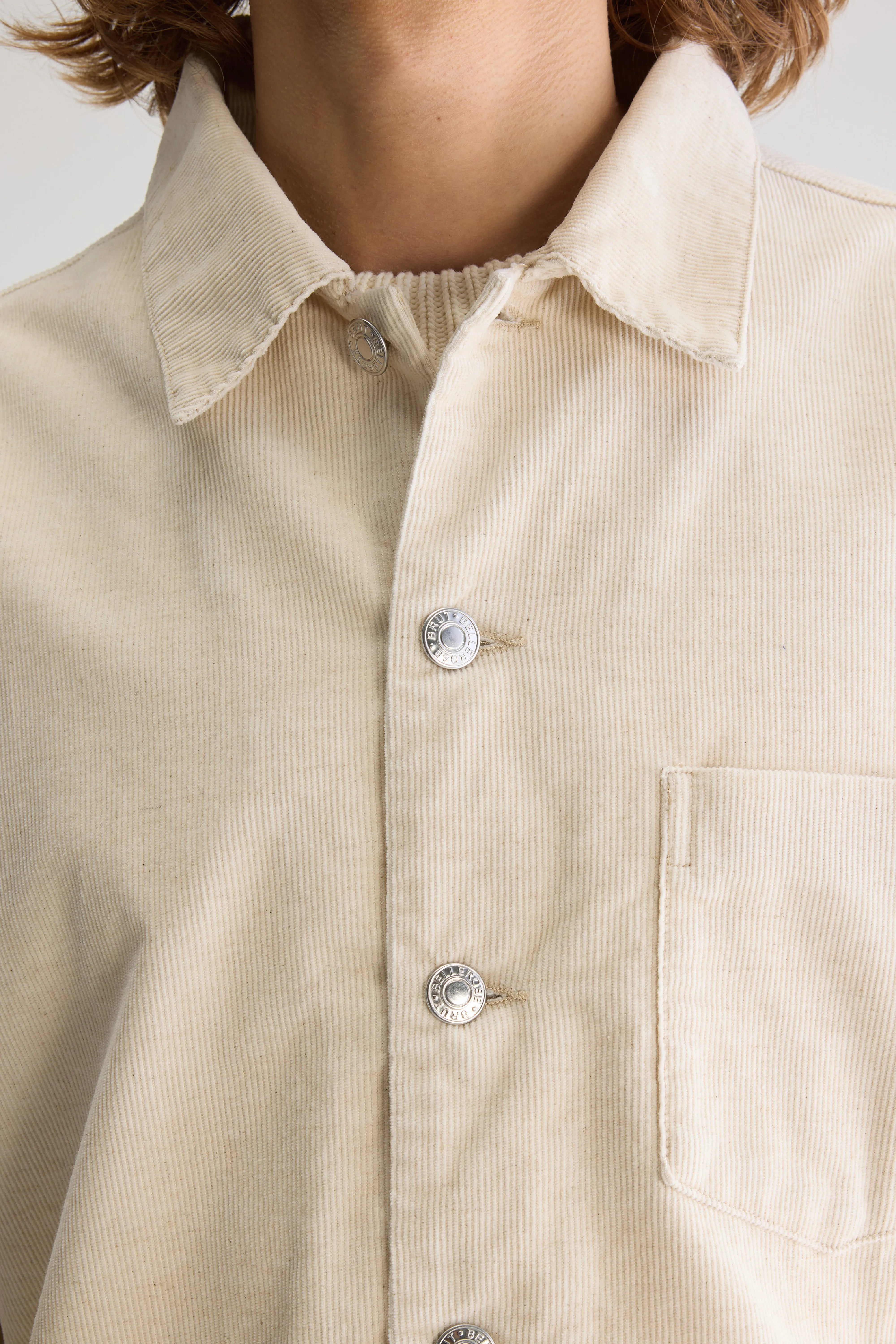 Goney Corduroy Overshirt - Calcaire For Men | Bellerose