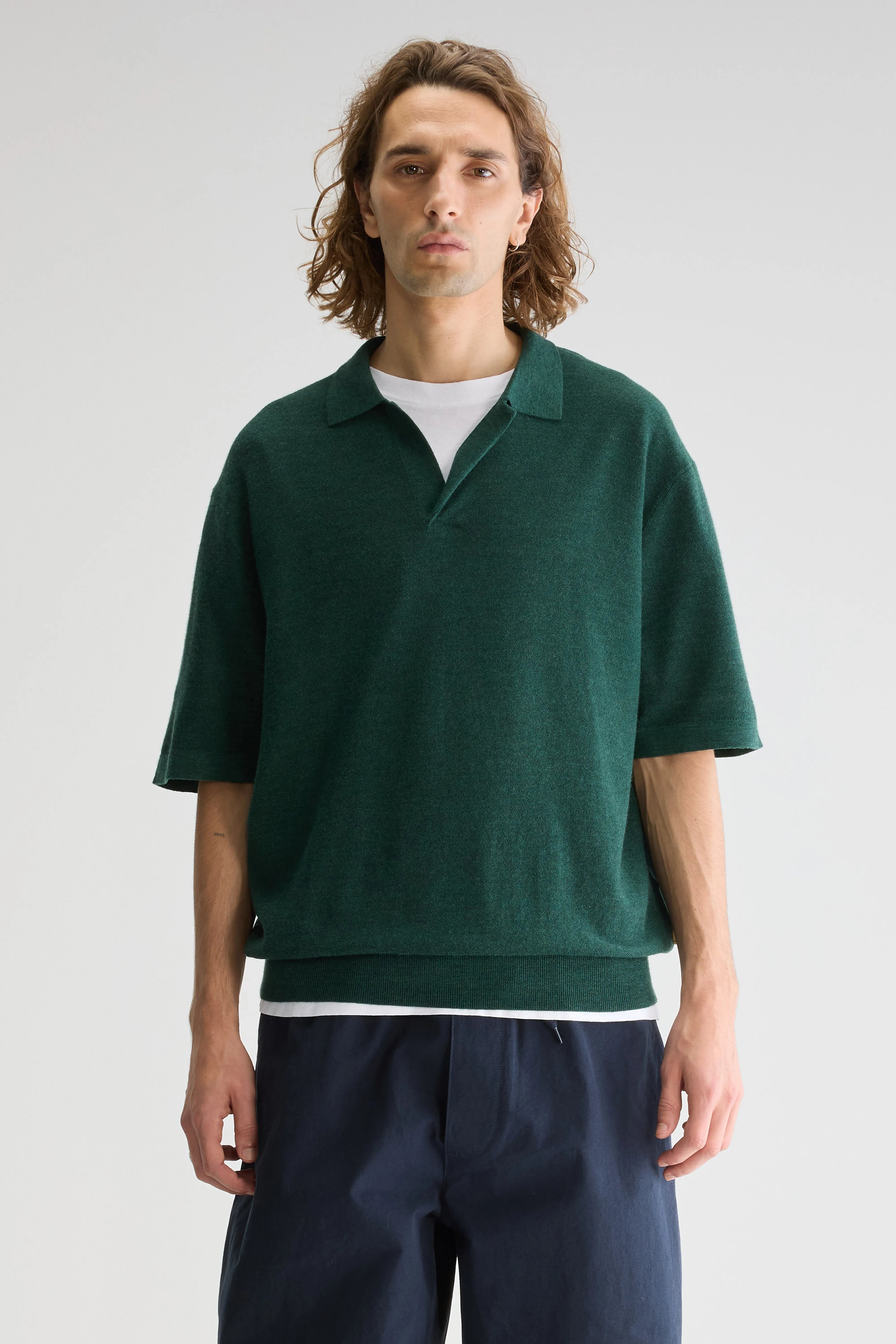 Alosh Relaxed Polo Sweater - Sage For Men | Bellerose