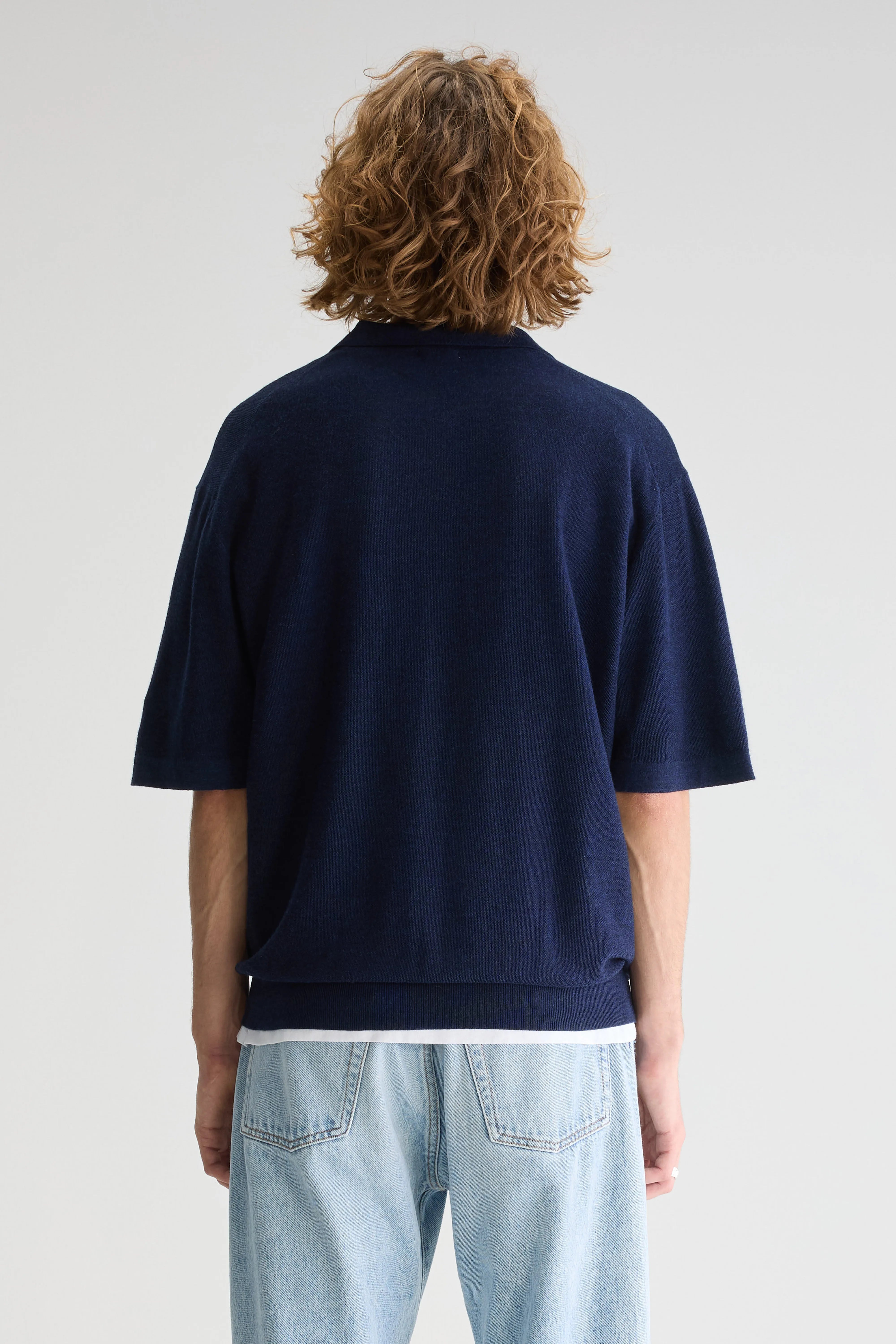 Alosh Relaxed Polo Sweater - Regal blue For Men | Bellerose