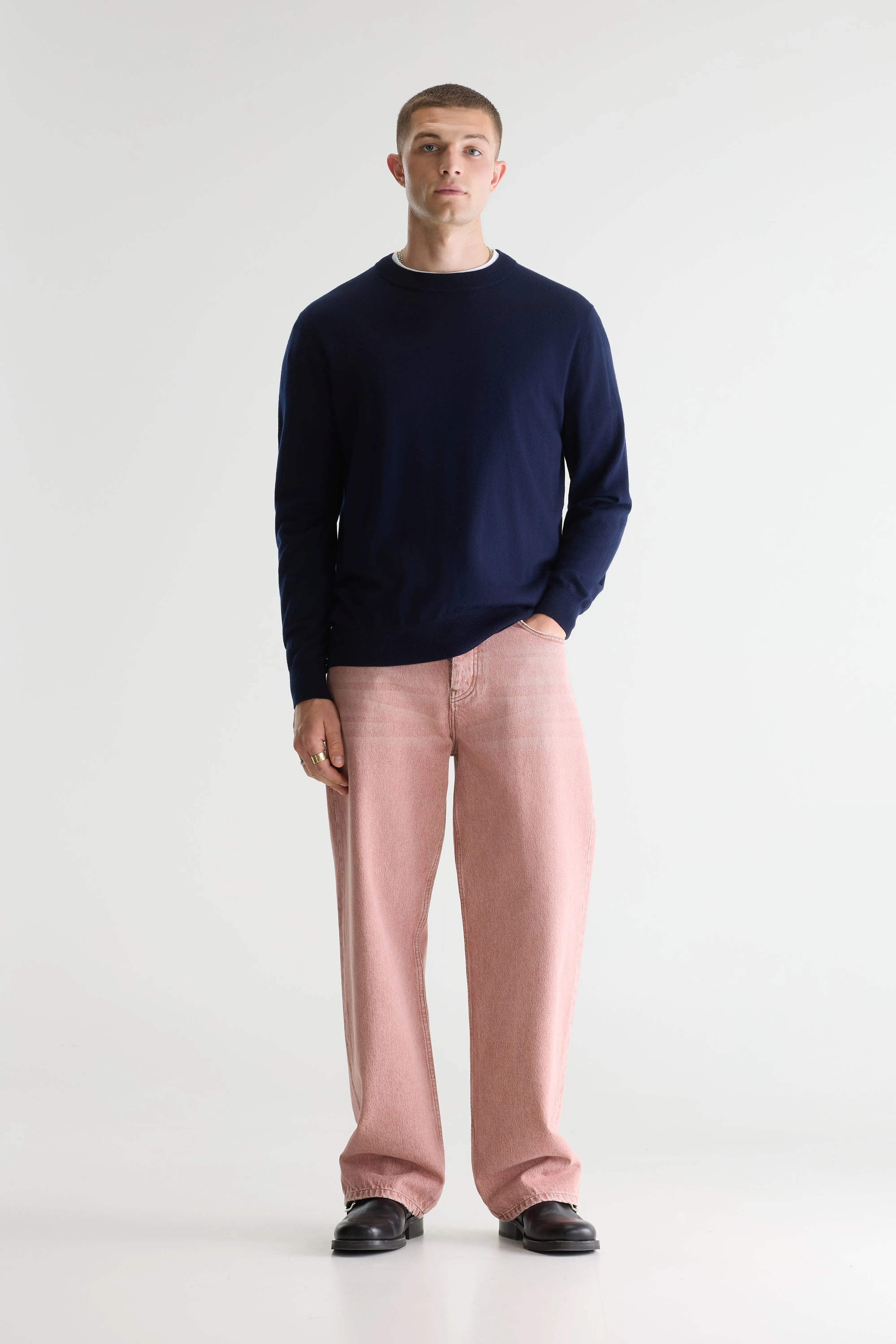 Dilliv Marineblauwe Trui Met Ronde Hals - Navy Voor Heren | Bellerose