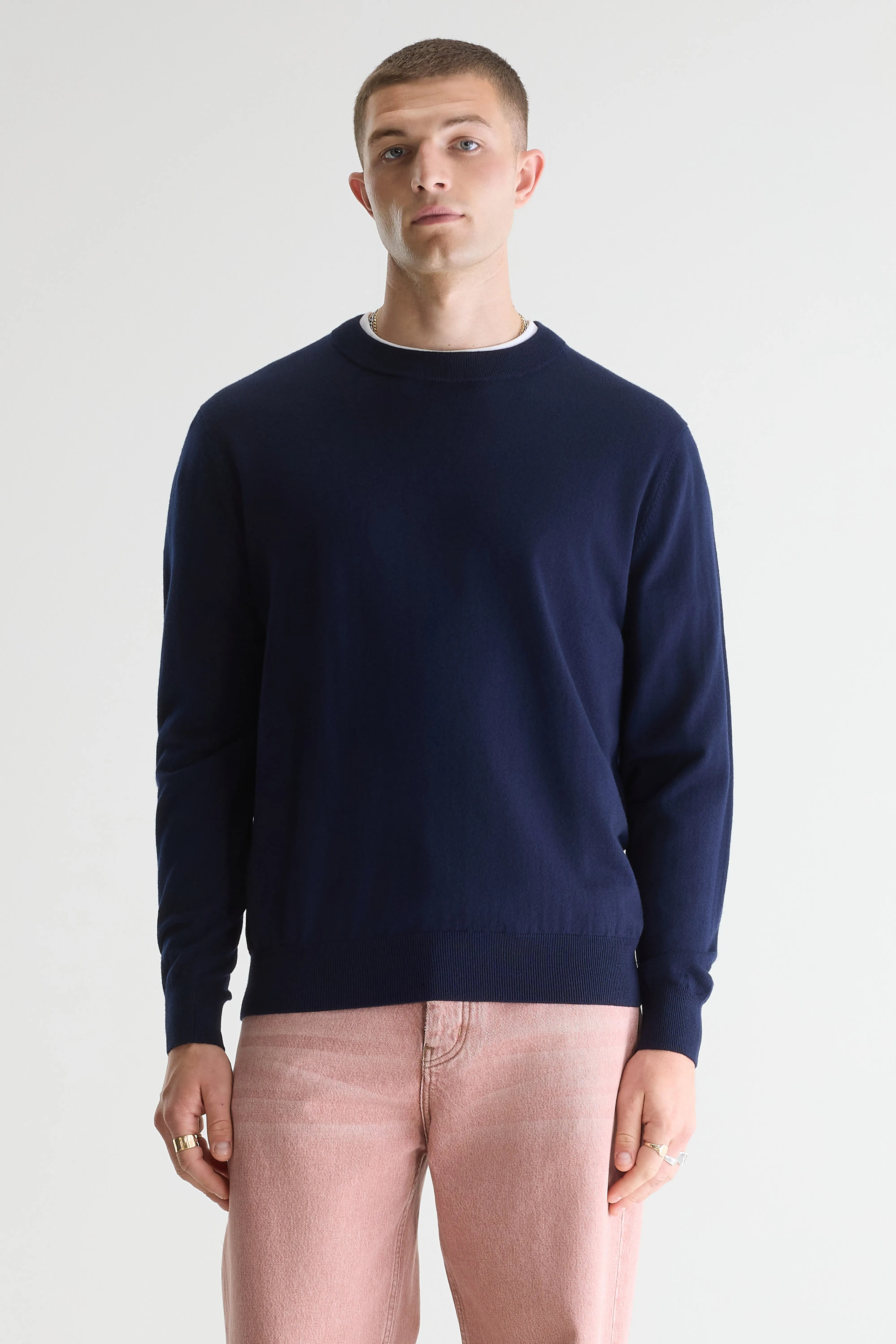 Dilliv Marineblauwe Trui Met Ronde Hals - Navy Voor Heren | Bellerose