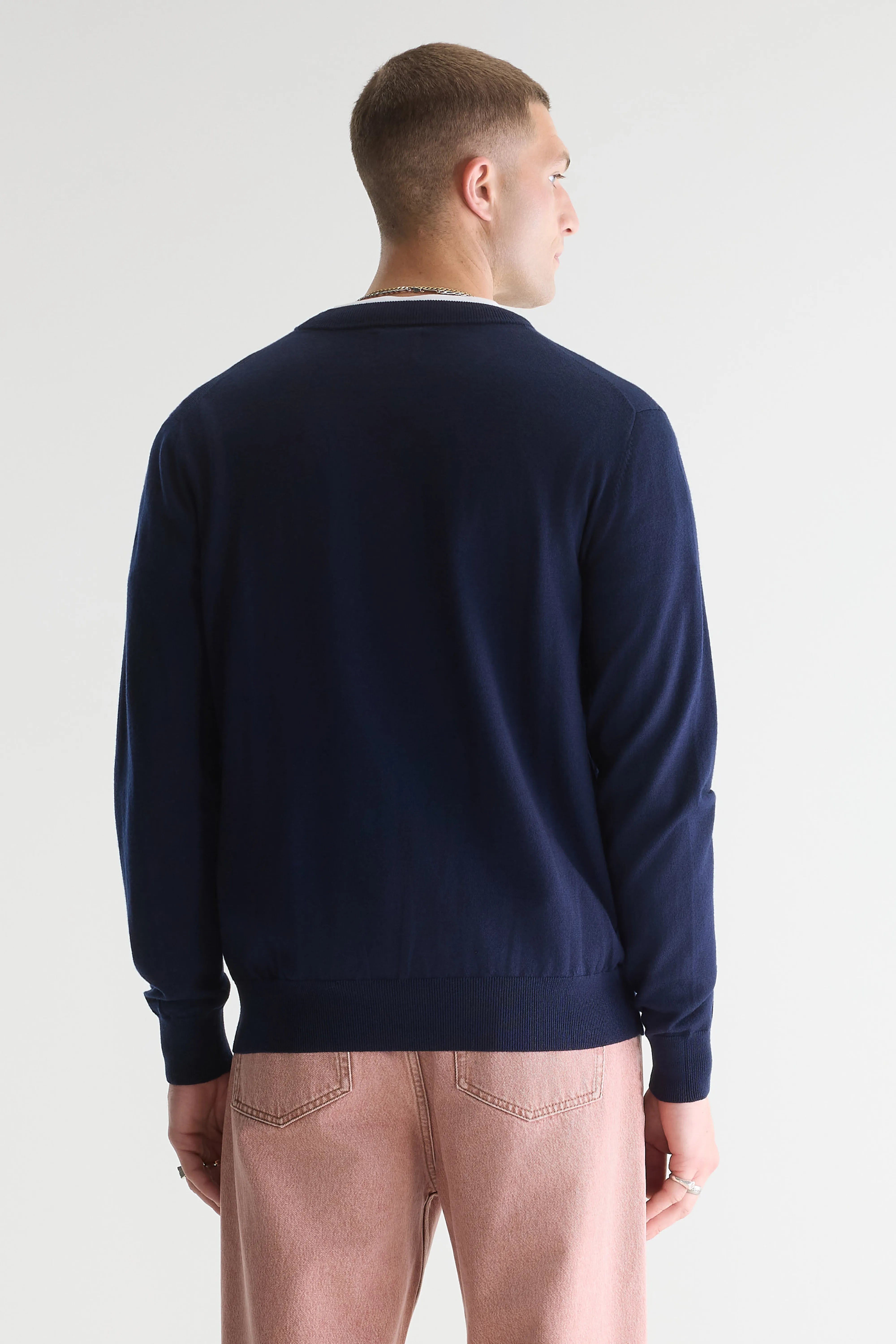 Dilliv Marineblauwe Trui Met Ronde Hals - Navy Voor Heren | Bellerose