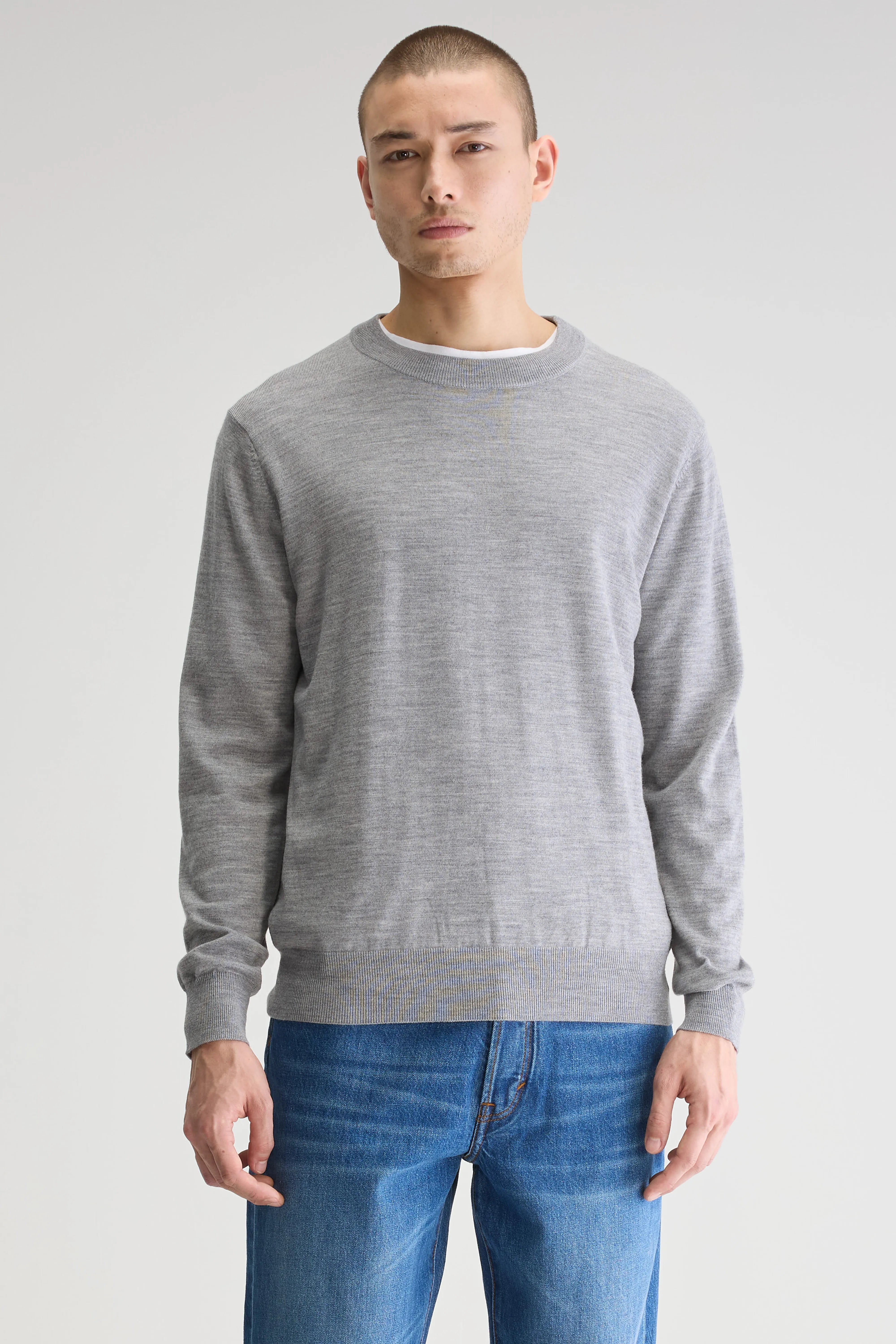 Pull Col Rond Dilliv - Grey melange Pour Homme | Bellerose