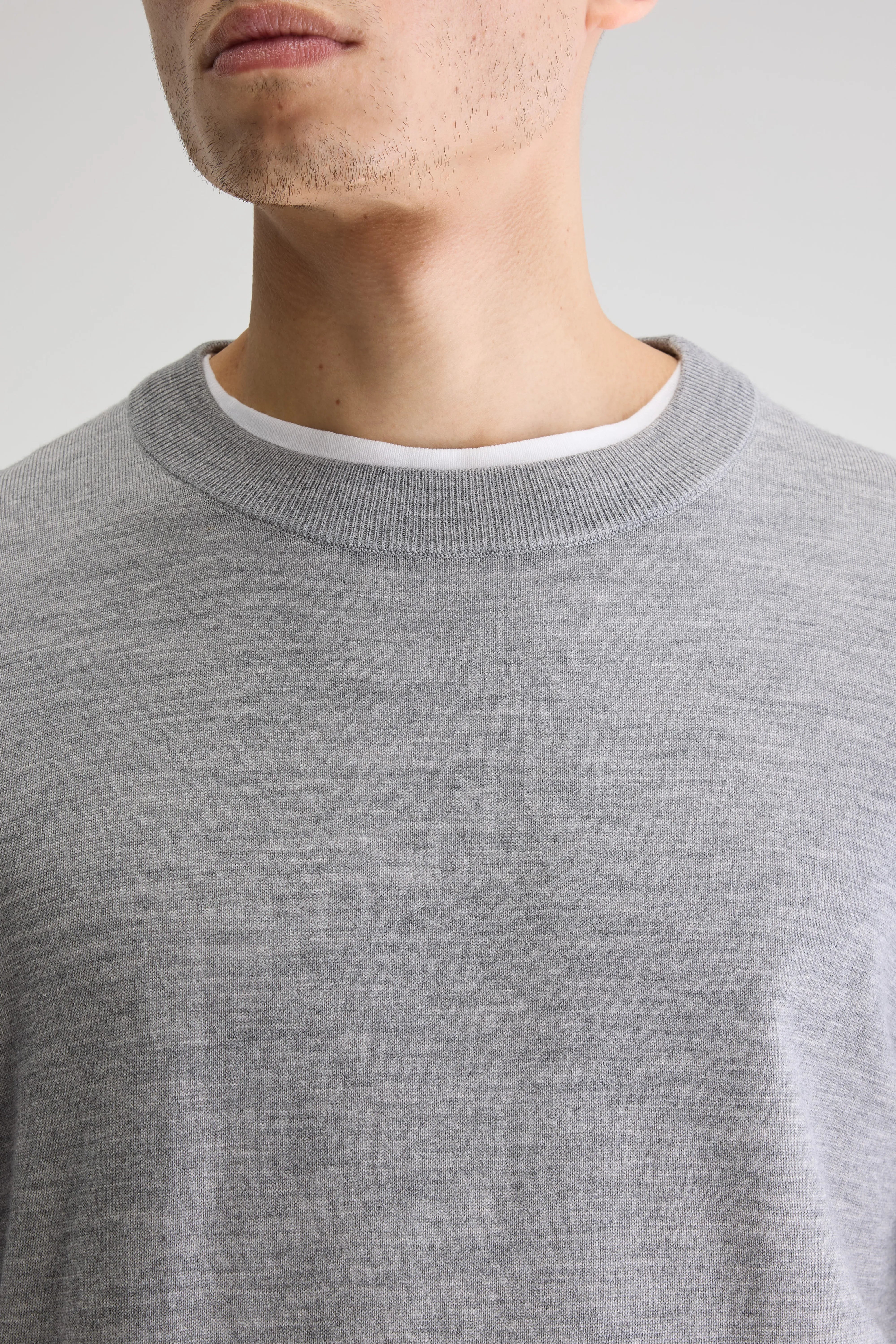 Pull Col Rond Dilliv - Grey melange Pour Homme | Bellerose