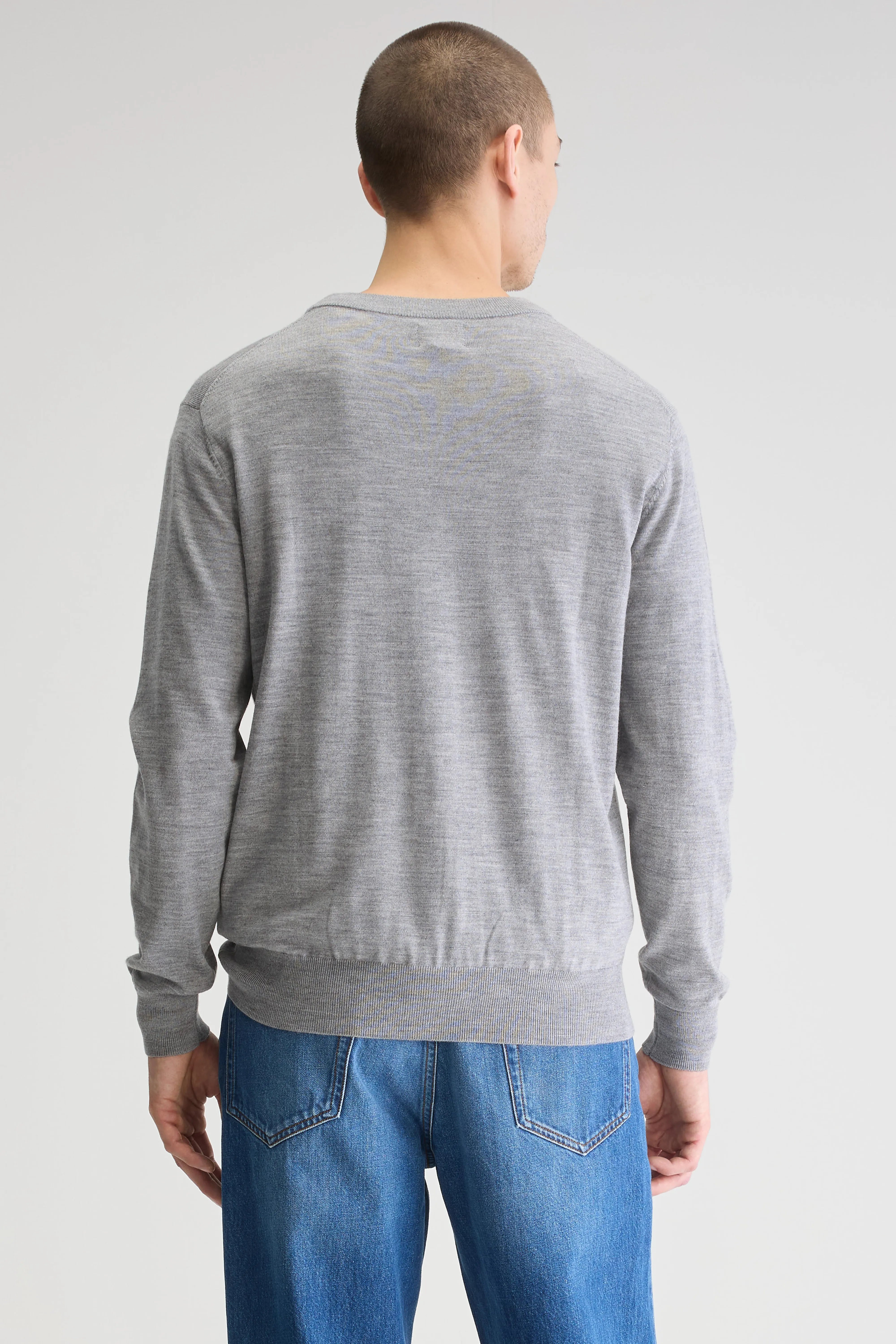 Pull Col Rond Dilliv - Grey melange Pour Homme | Bellerose