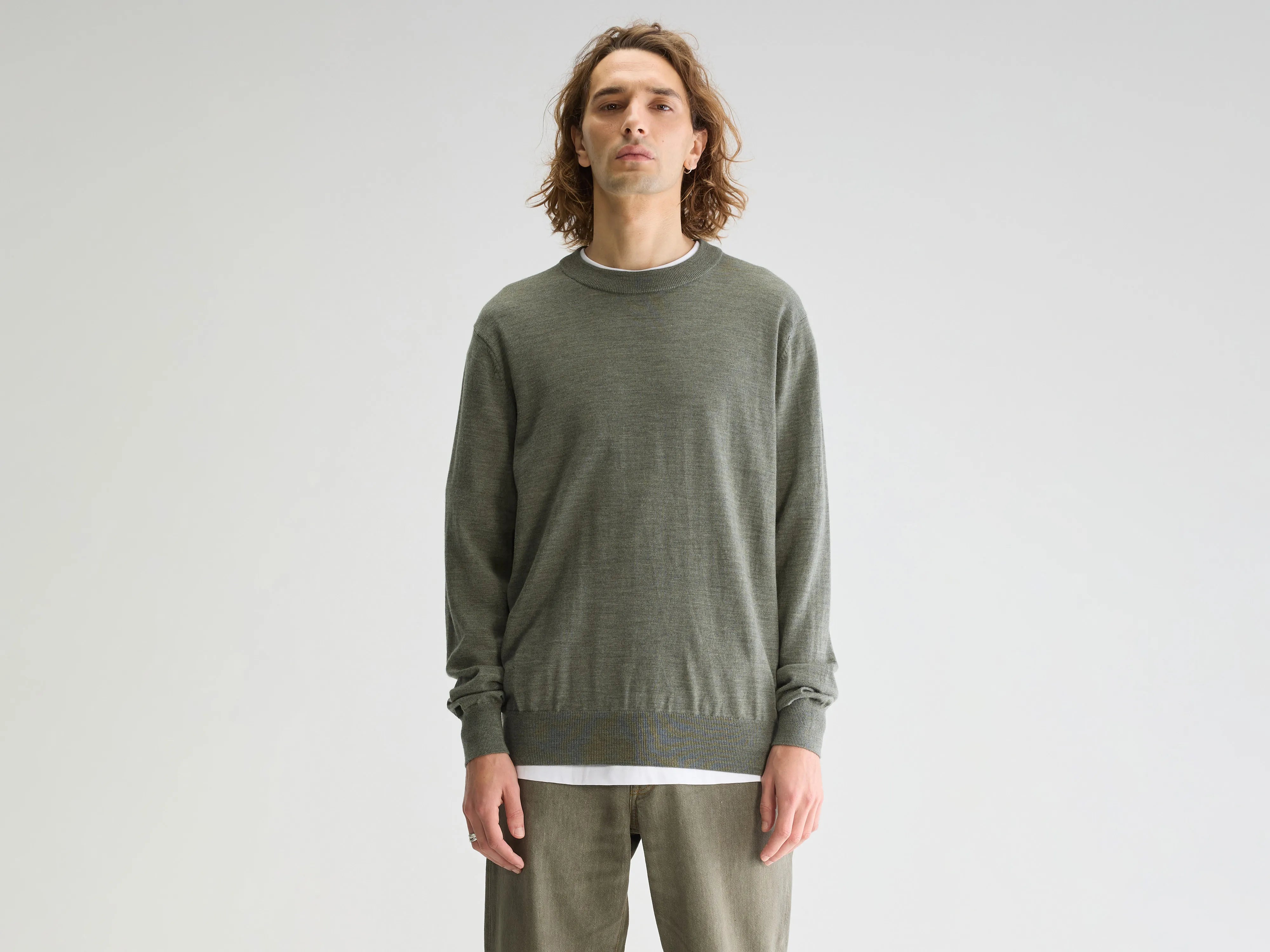 Dilliv crewneck sweater (251 / M / DUSTY OLIVE)