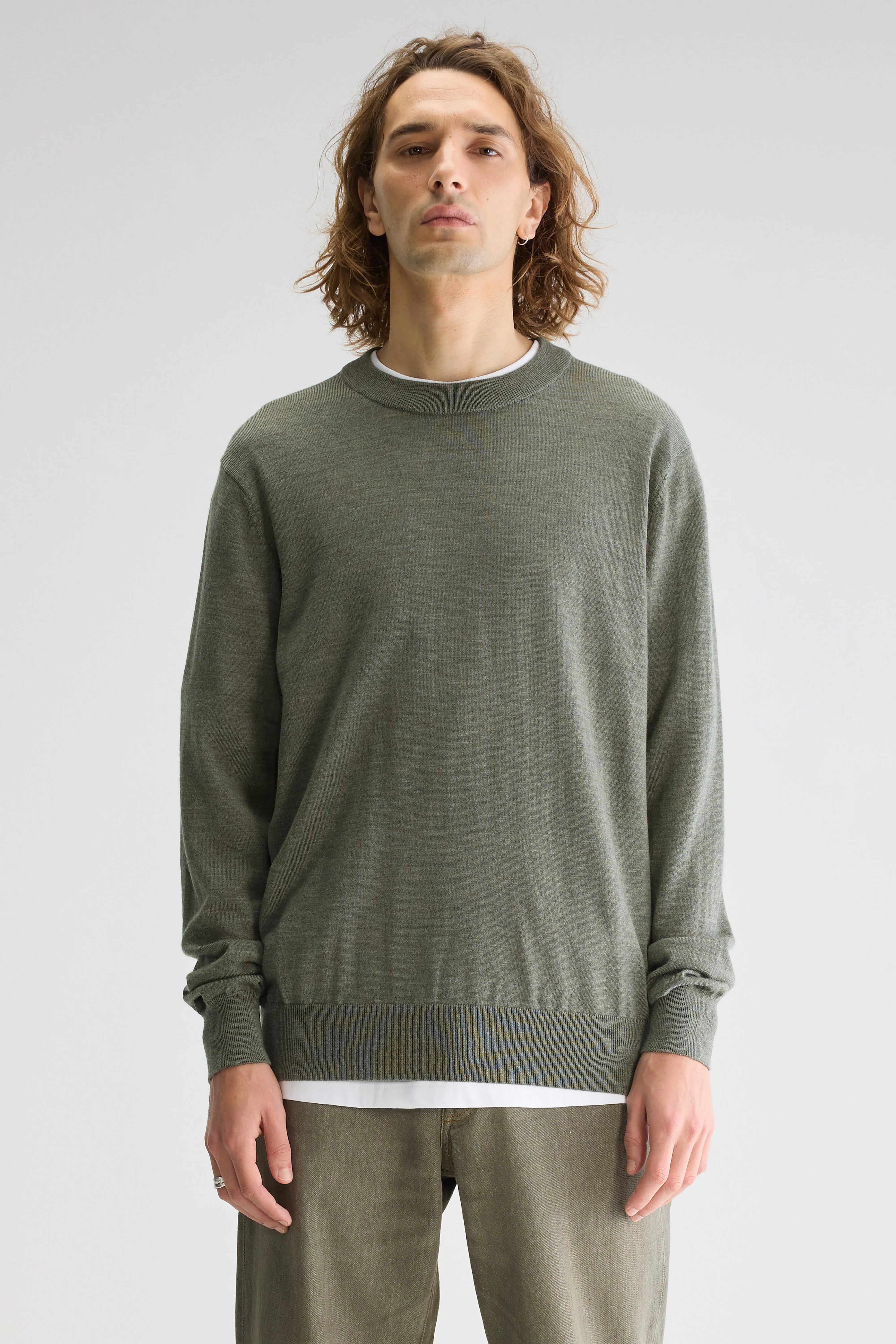 Pull Col Rond Dilliv - Dusty olive Pour Homme | Bellerose