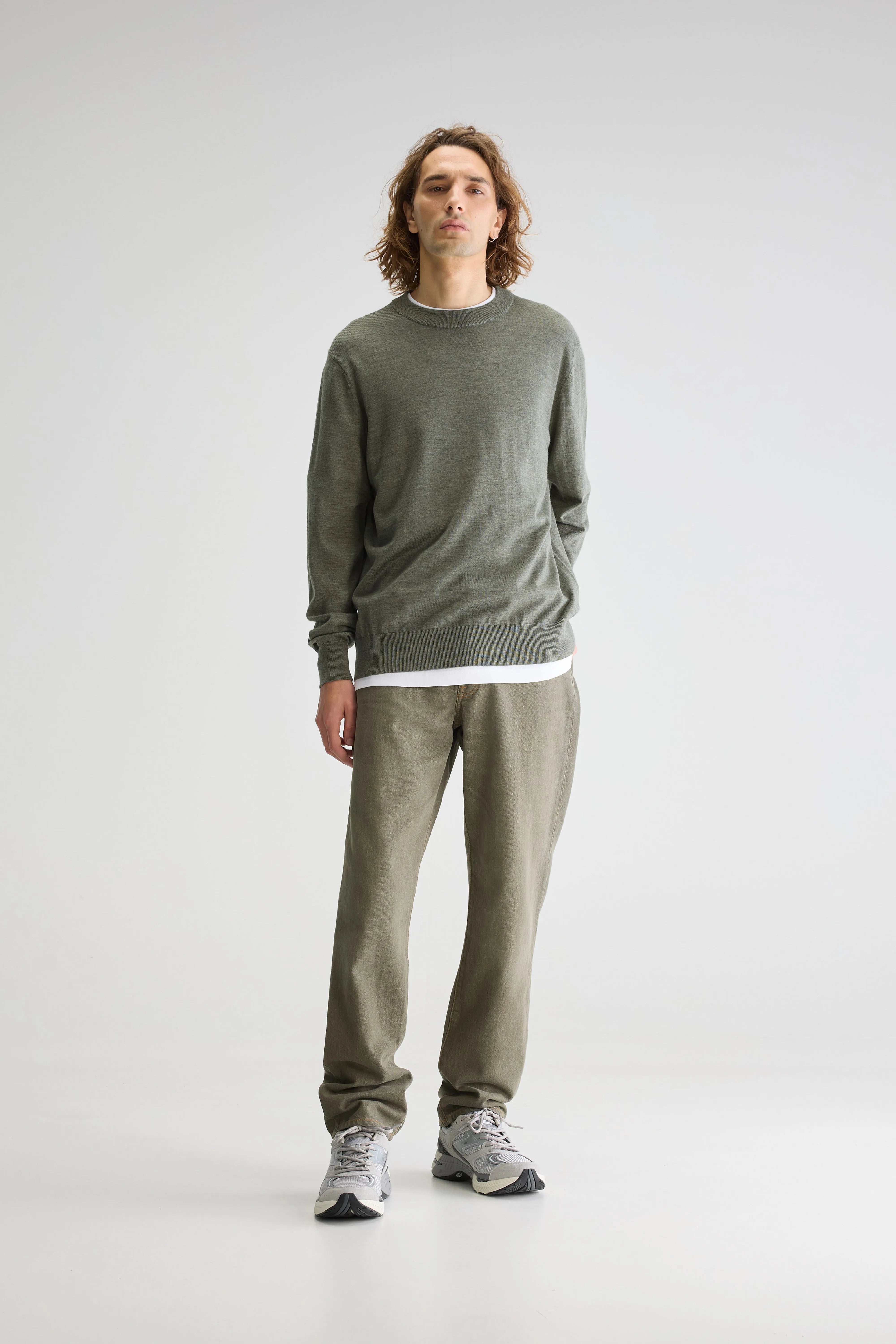 Dilliv Trui Met Ronde Hals - Dusty olive Voor Heren | Bellerose