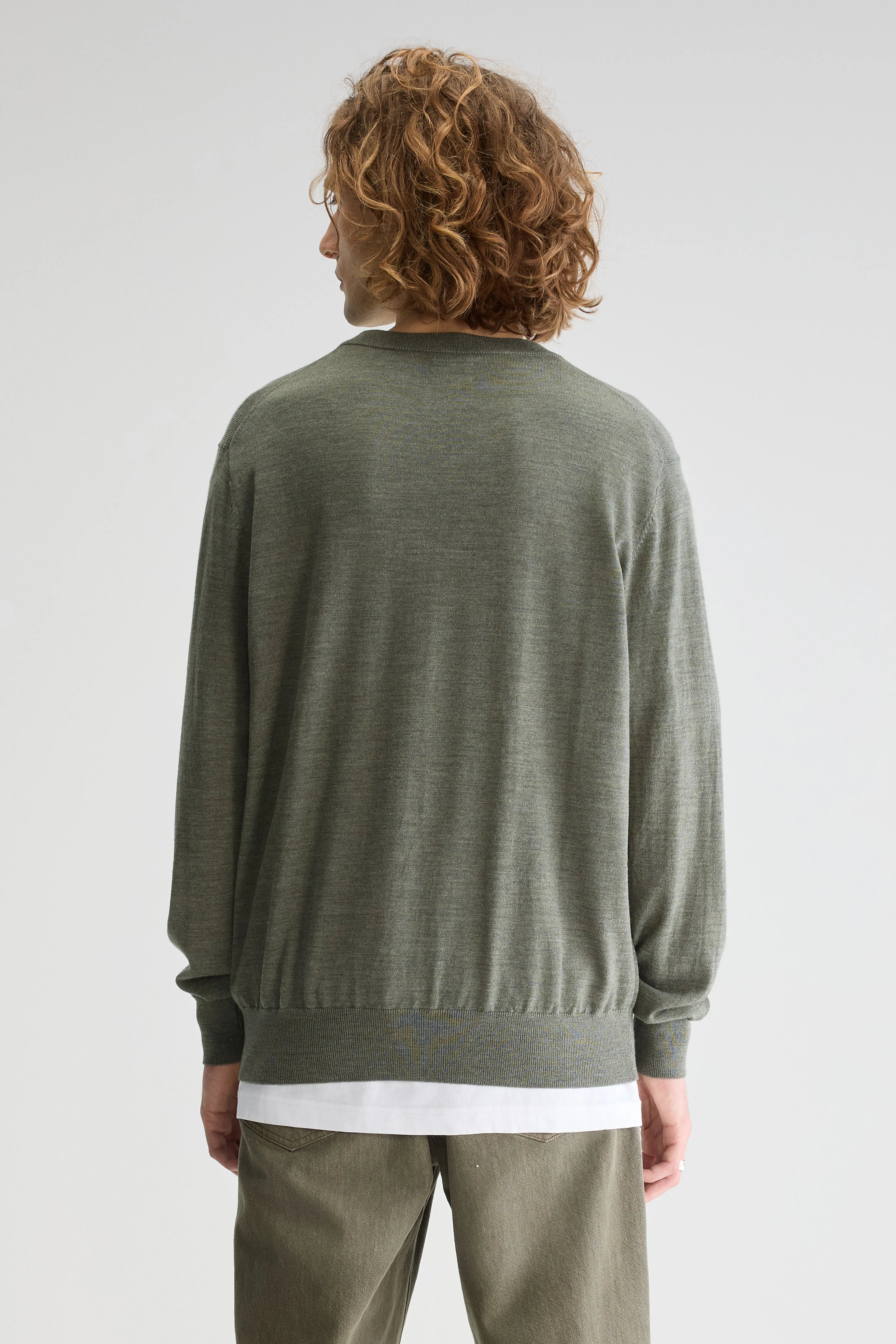 Dilliv Crewneck Sweater - Dusty olive For Men | Bellerose