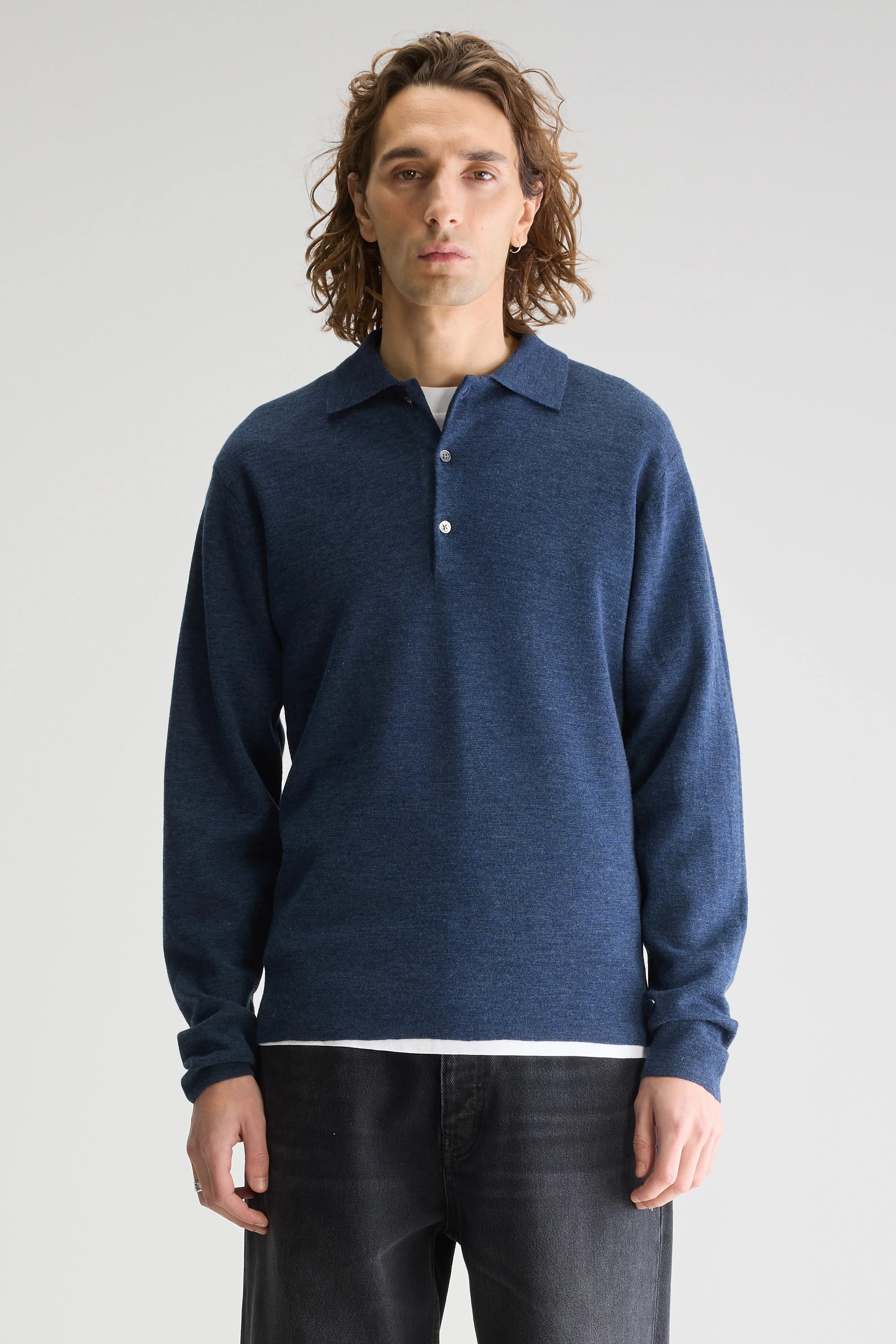 Pull Polo Slim Dynay - Pearl grey Pour Homme | Bellerose