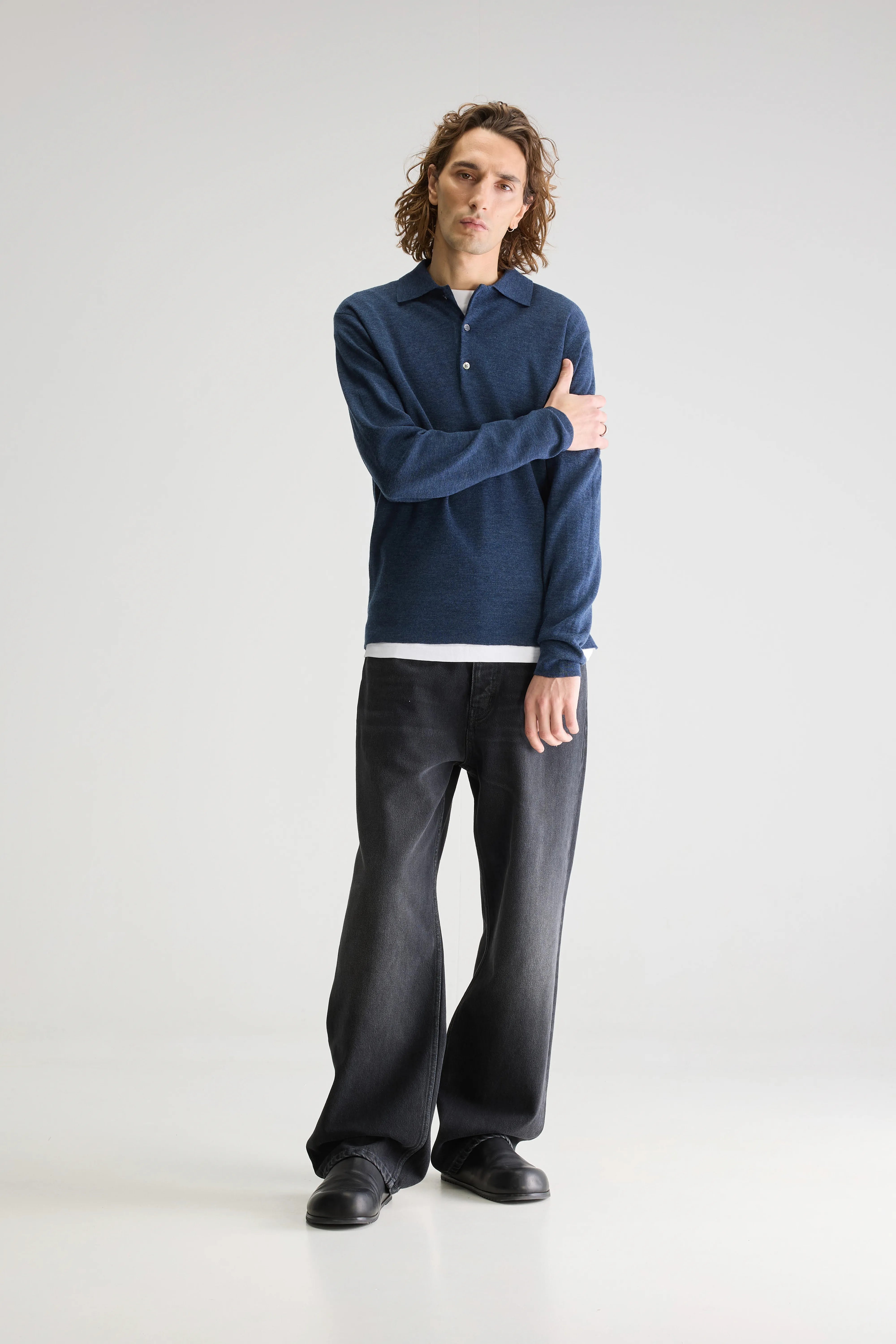 Pull Polo Slim Dynay - Pearl grey Pour Homme | Bellerose