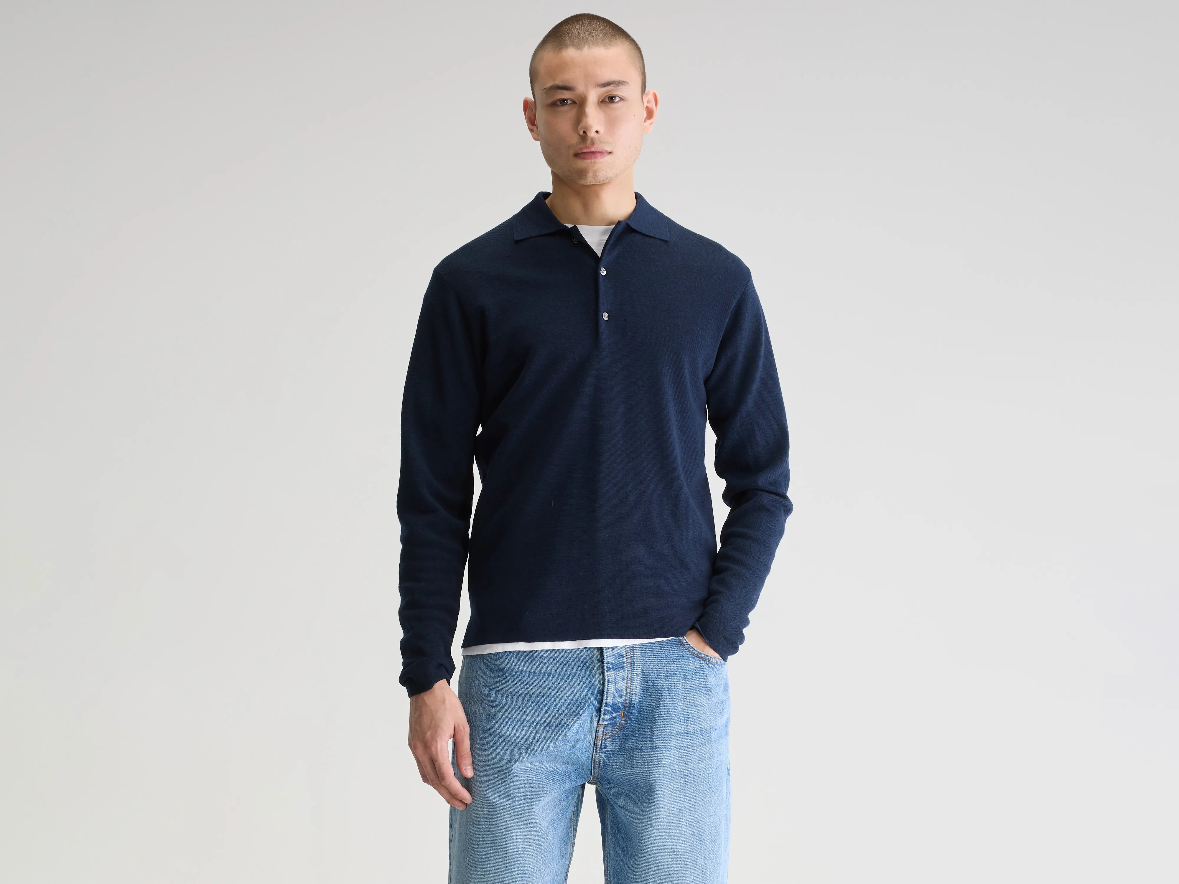 Dynay slim polo sweater (251 / M / NAVY)