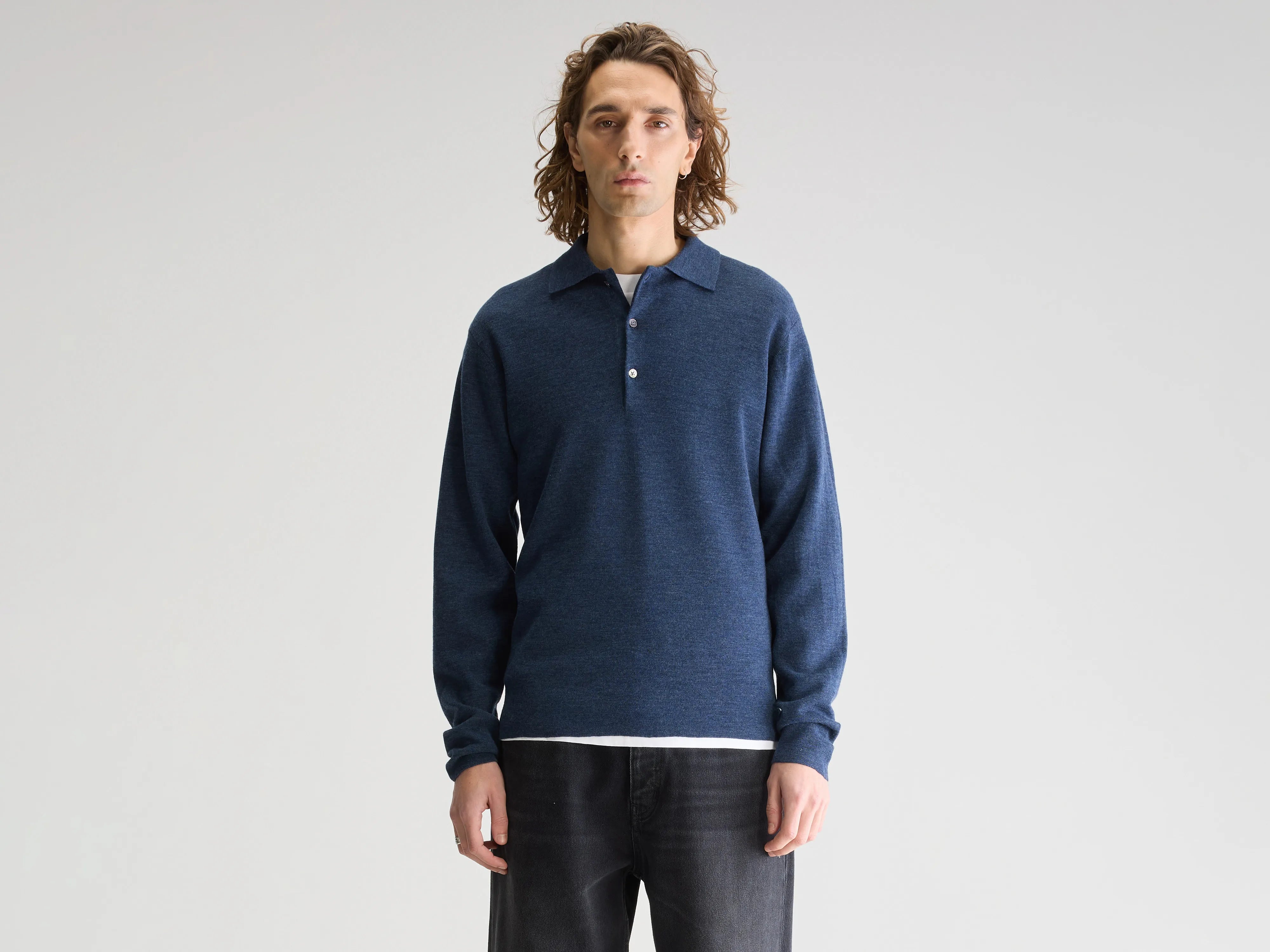 Dynay slim polo sweater (251 / M / PEARL GREY)