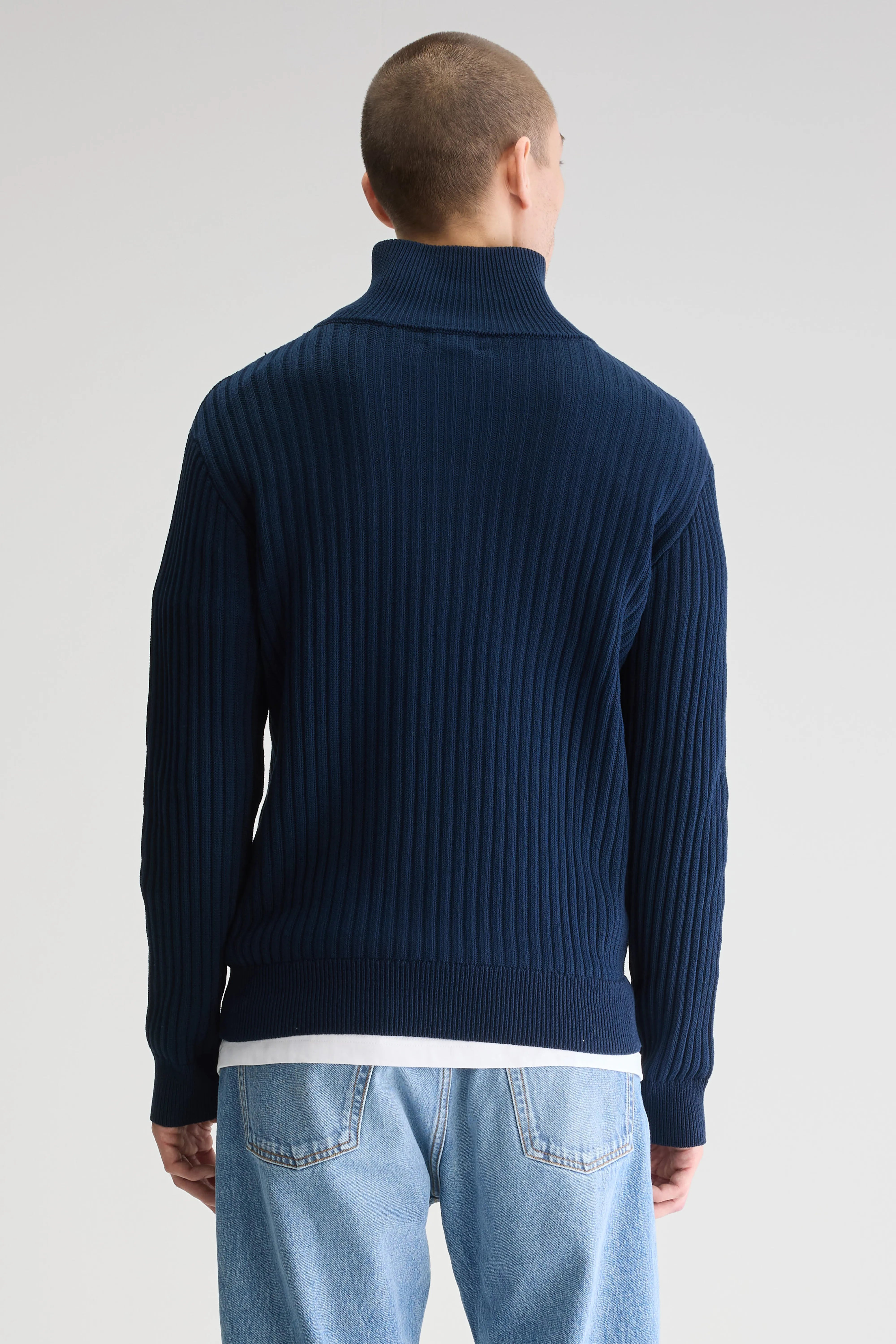 Pull Col Zippé Asiz - Navy Pour Homme | Bellerose