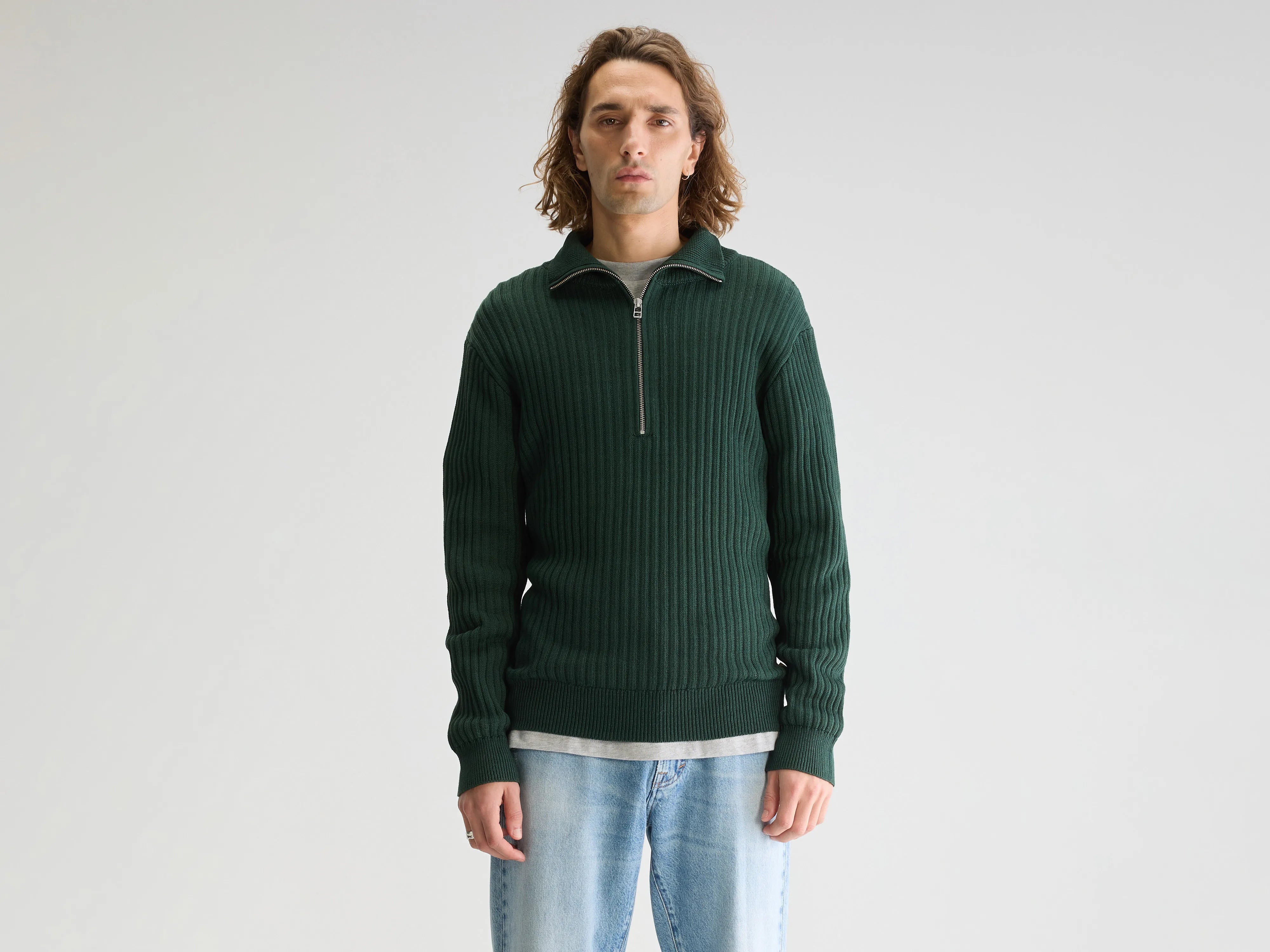 Pull col zippé Asiz (251 / M / SAGE)