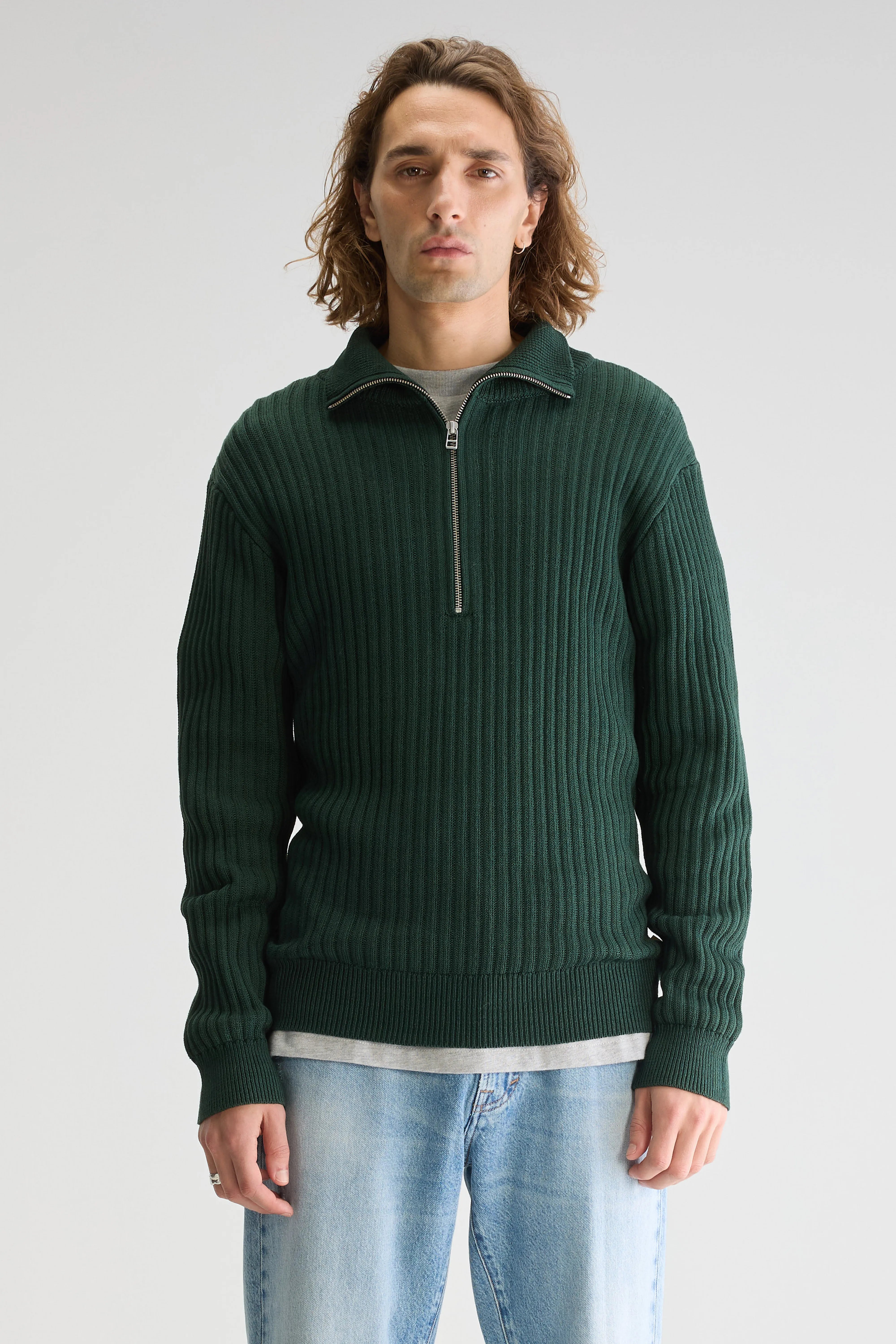 Pull Col Zippé Asiz - Sage Pour Homme | Bellerose