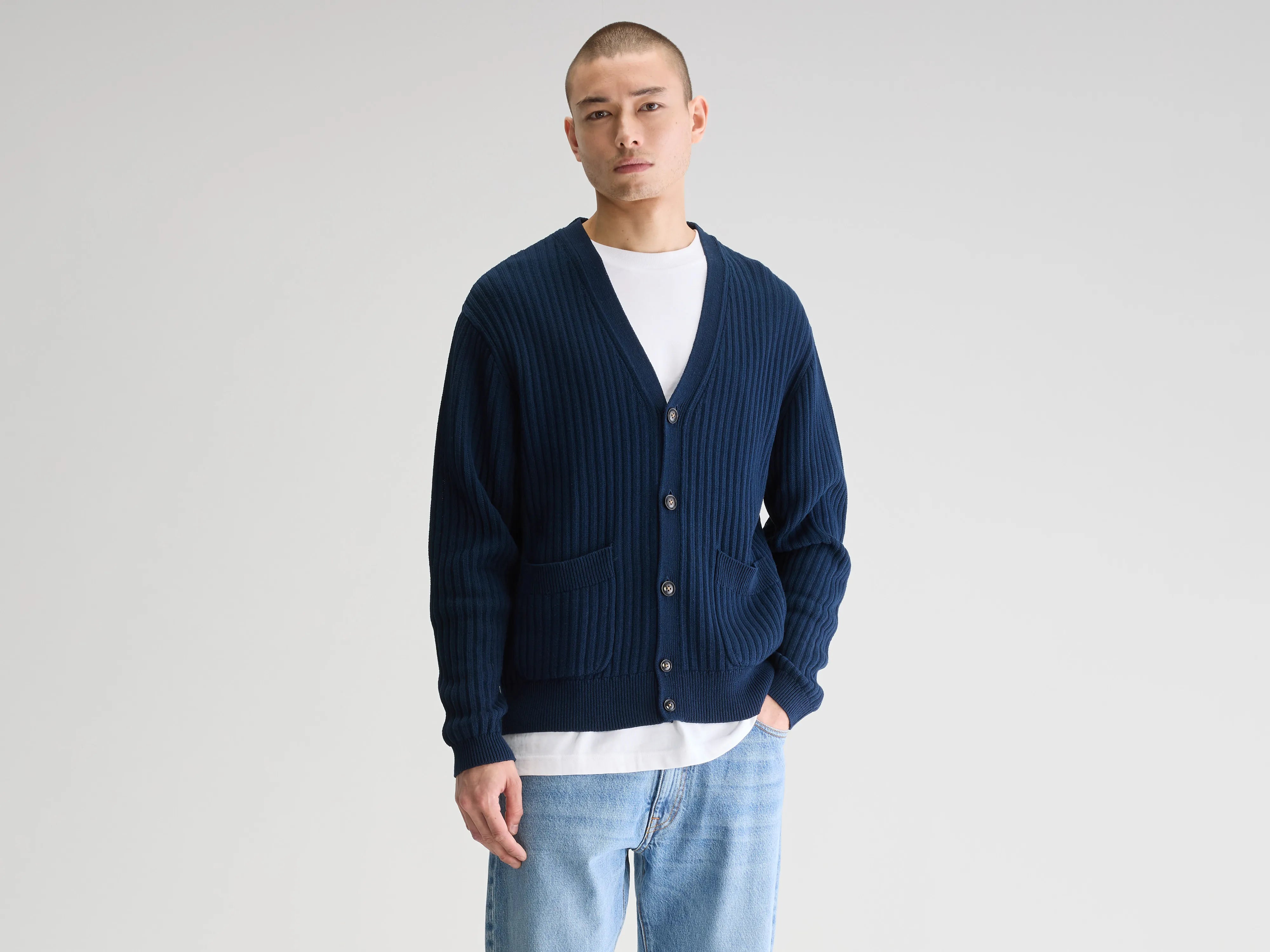 Asico v-neck cardigan (251 / M / NAVY)