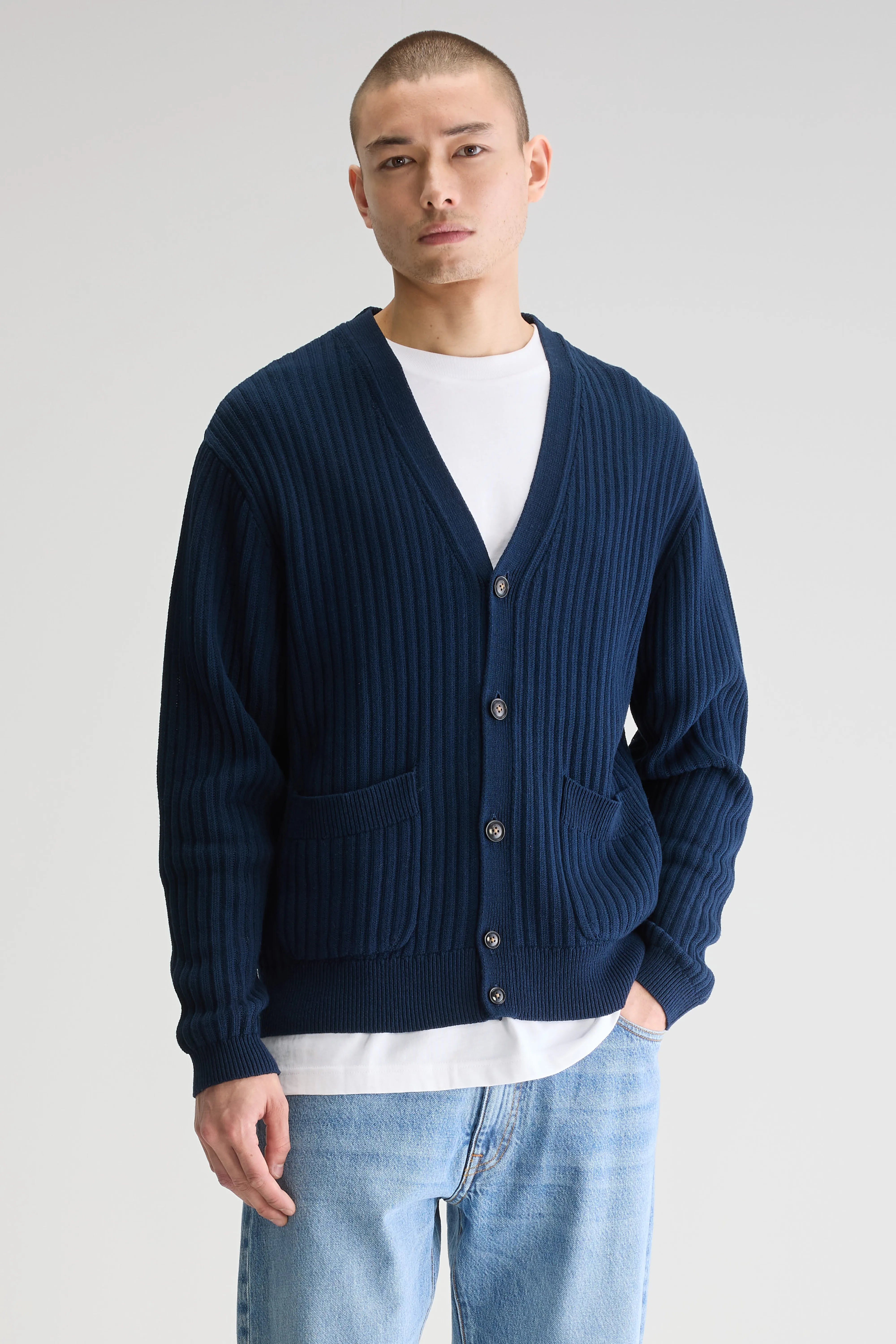 Asico V-neck Cardigan - Navy For Men | Bellerose