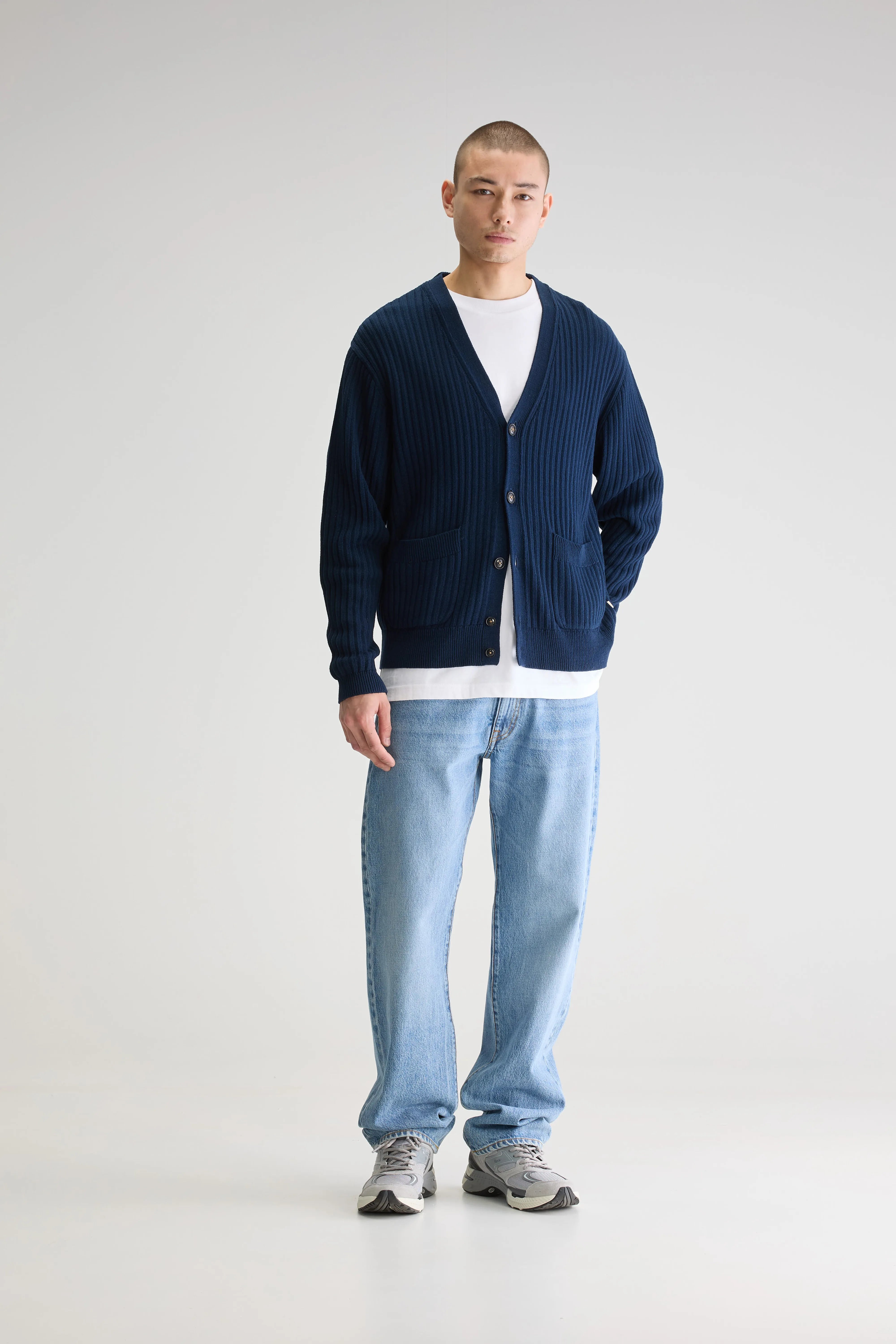 Asico V-neck Cardigan - Navy For Men | Bellerose