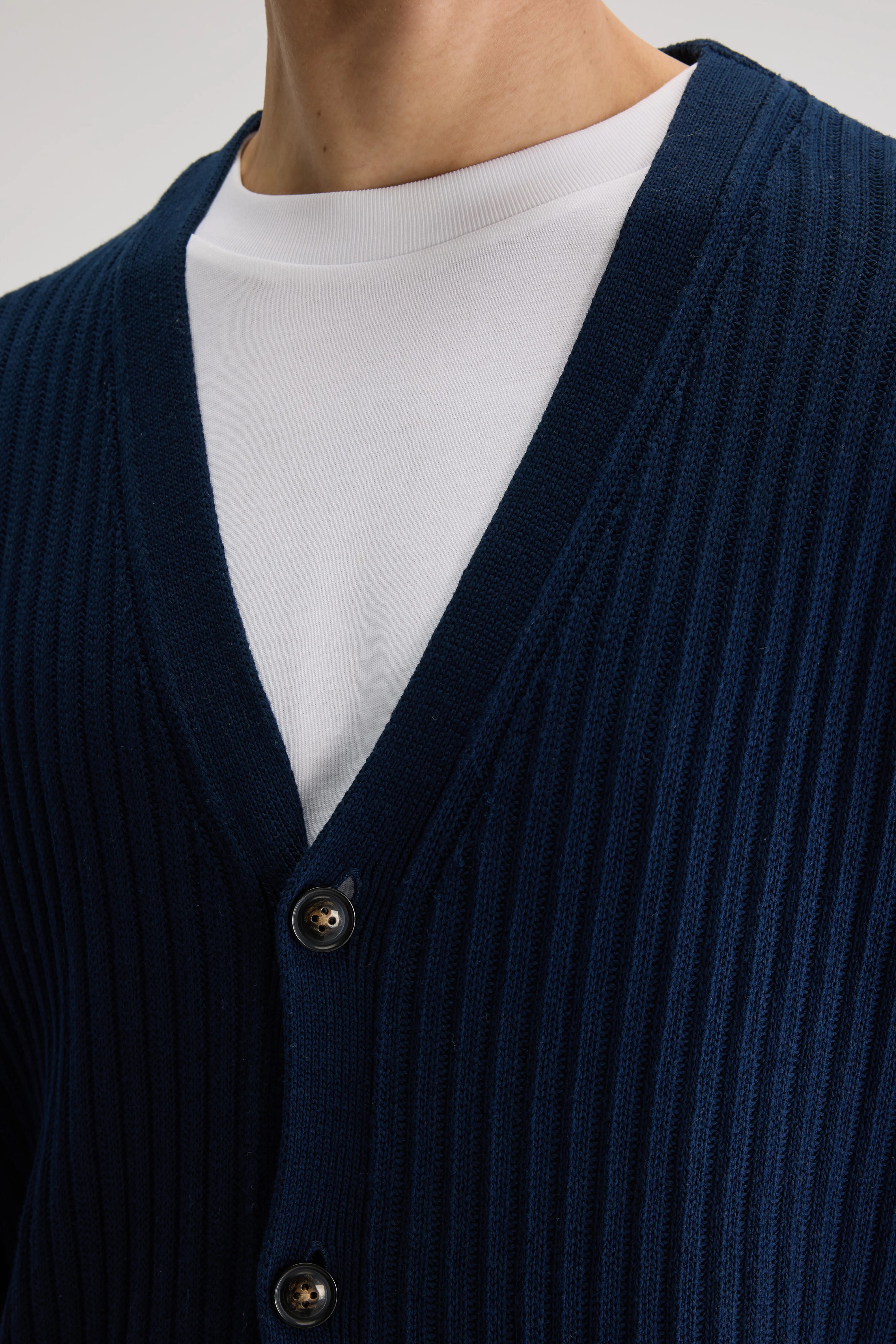 Asico V-neck Cardigan - Navy For Men | Bellerose