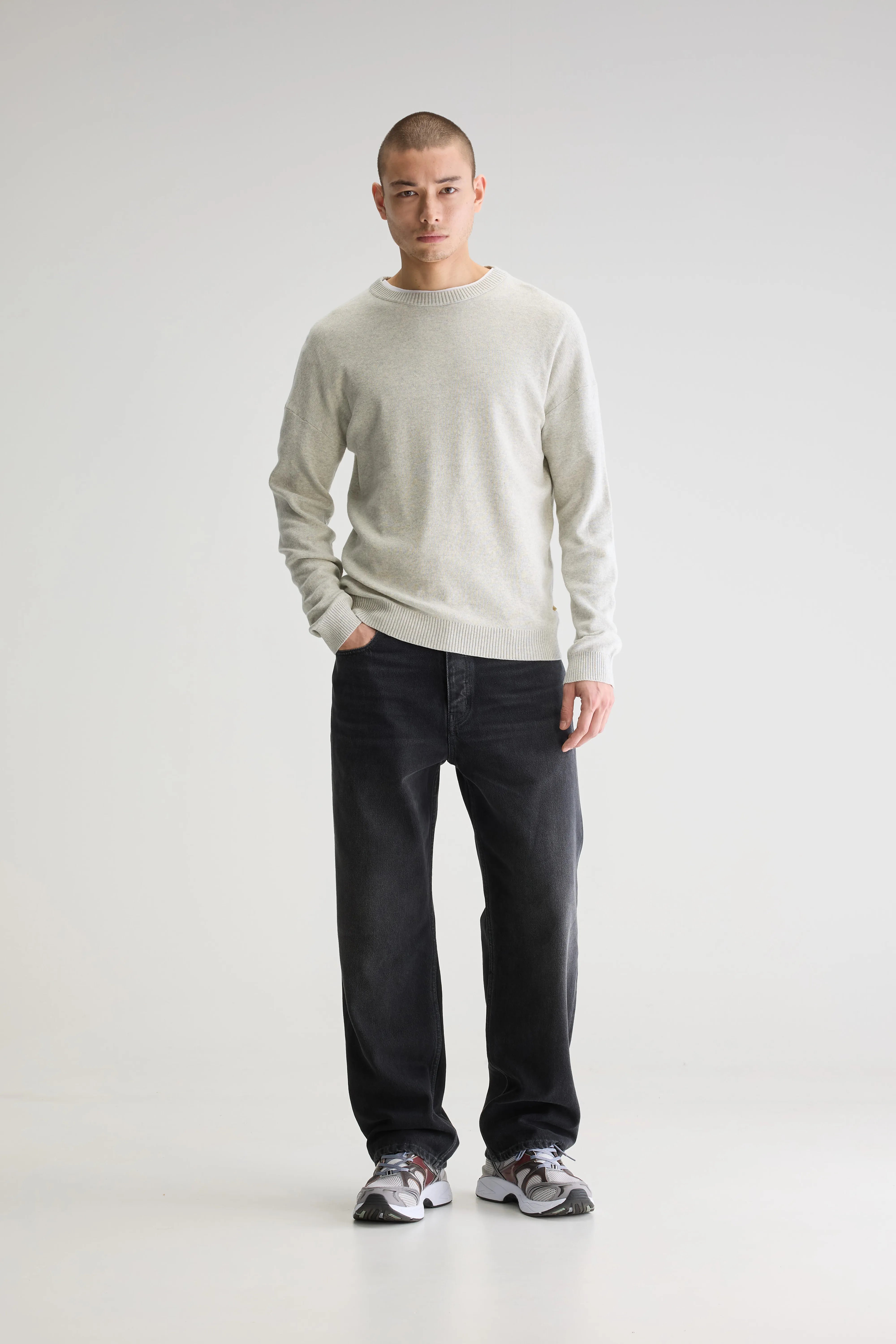 Pull Col Rond Gema - Craie Pour Homme | Bellerose