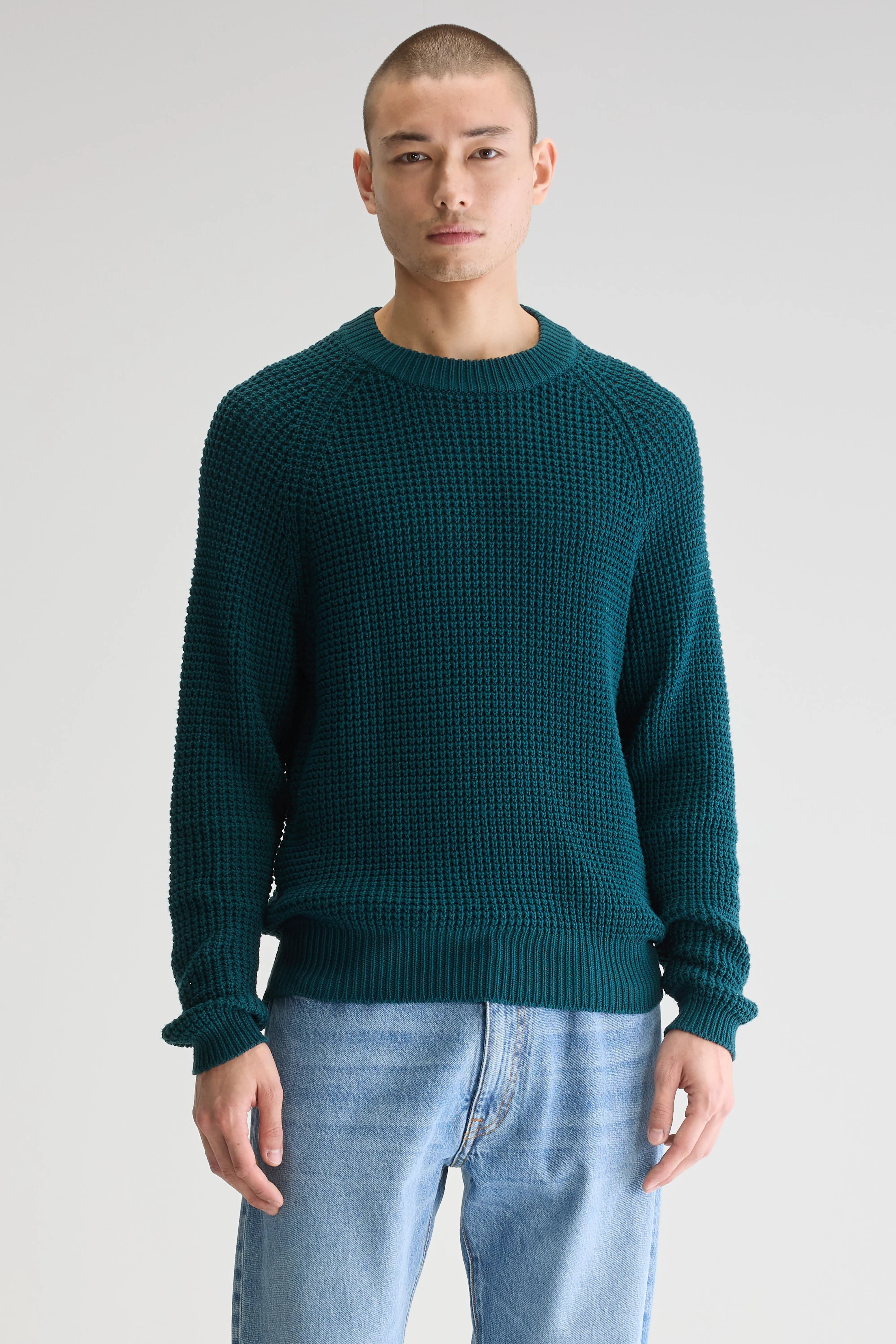 Grack Crewneck Sweater - Teal For Men | Bellerose